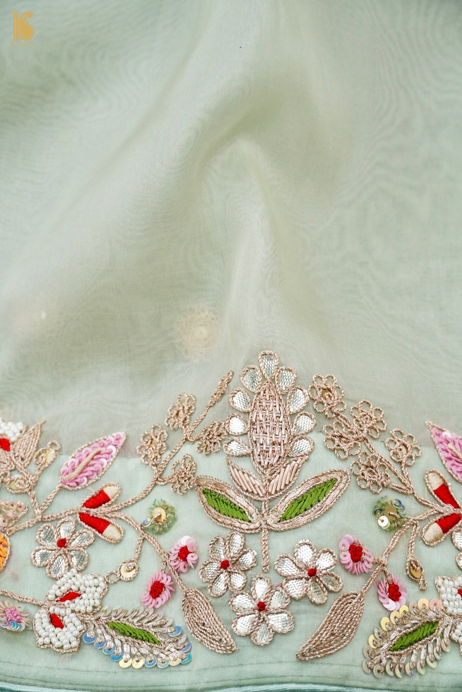 Handwoven Organza Silk Embroidery Saree
