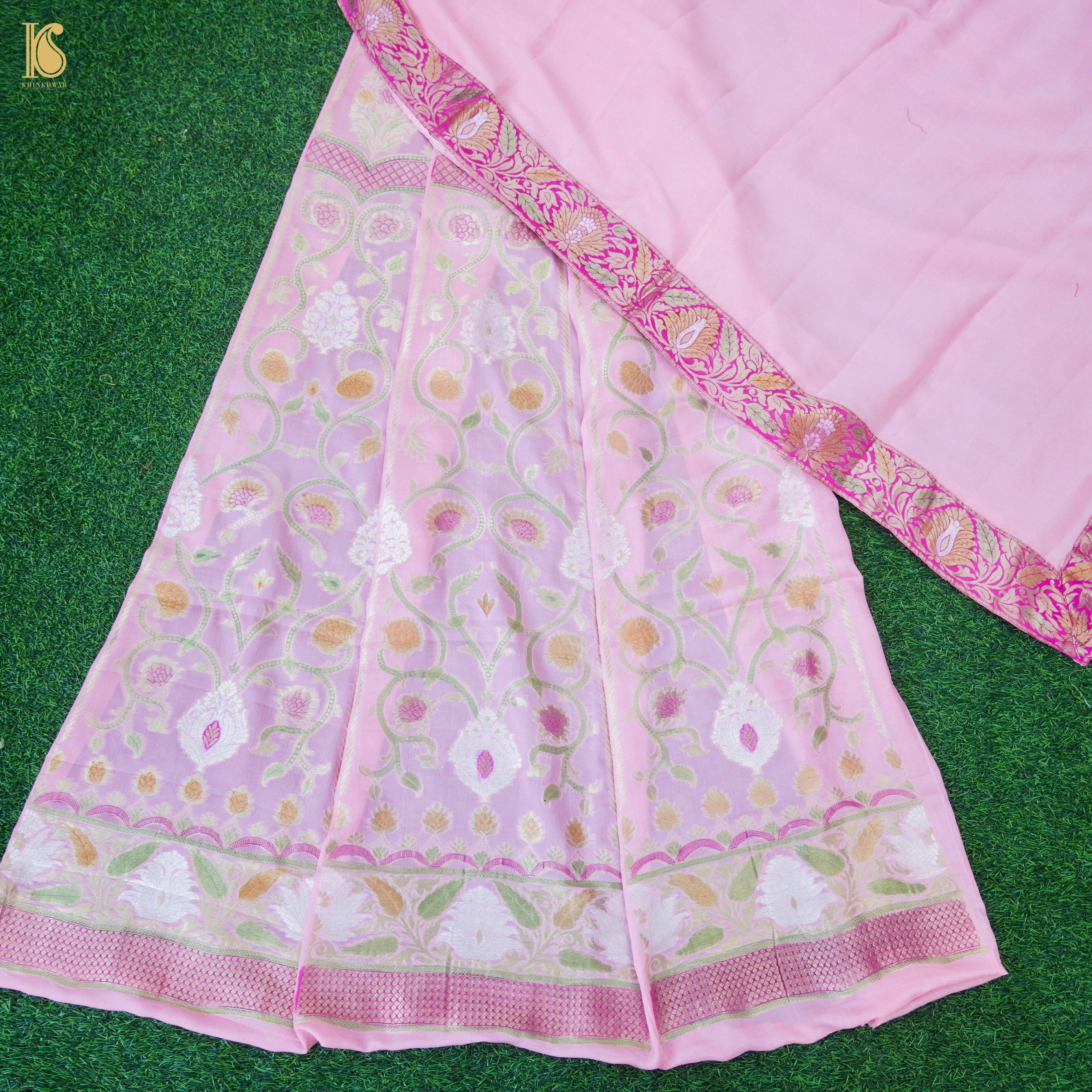 Georgette Kalidar Banarasi Lehenga