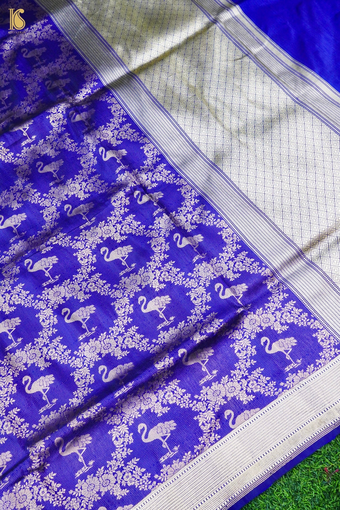 Handwoven Katan Silk Banarasi Crane Saree