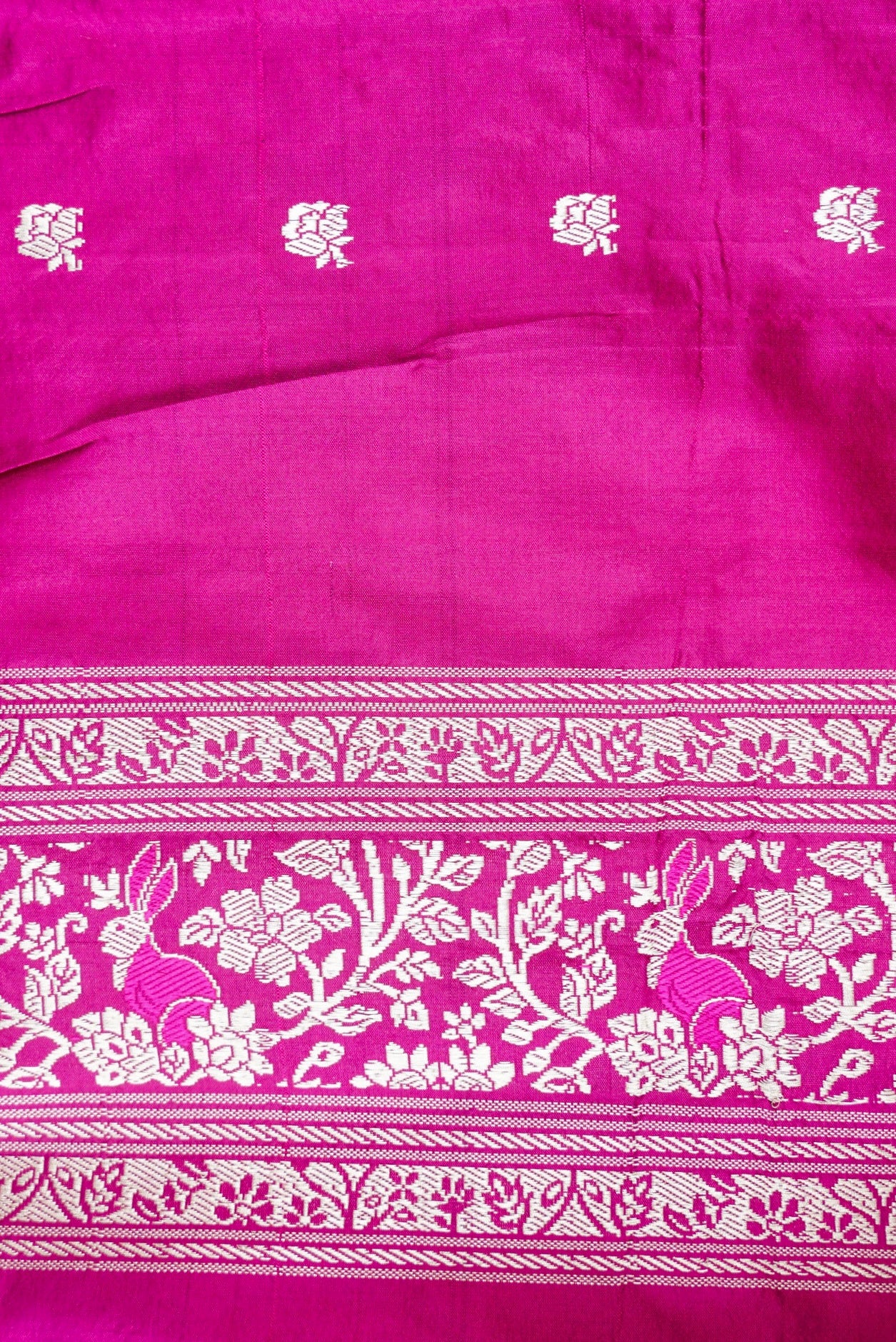 Handloom Banarasi Katan Silk Kadwa Zari Vasket Shikargah Saree
