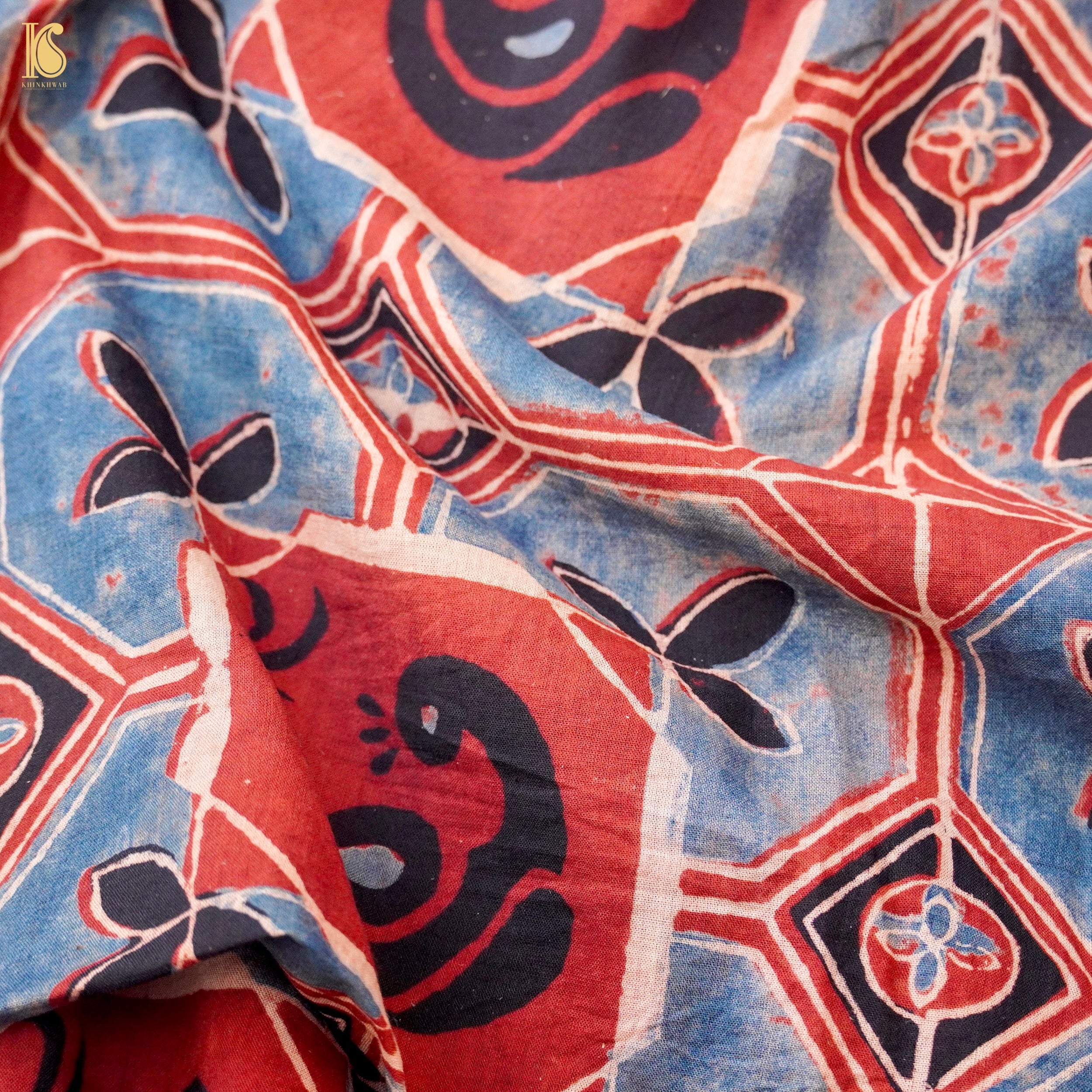 Hand Block Ajrakh Mul Cotton Fabric
