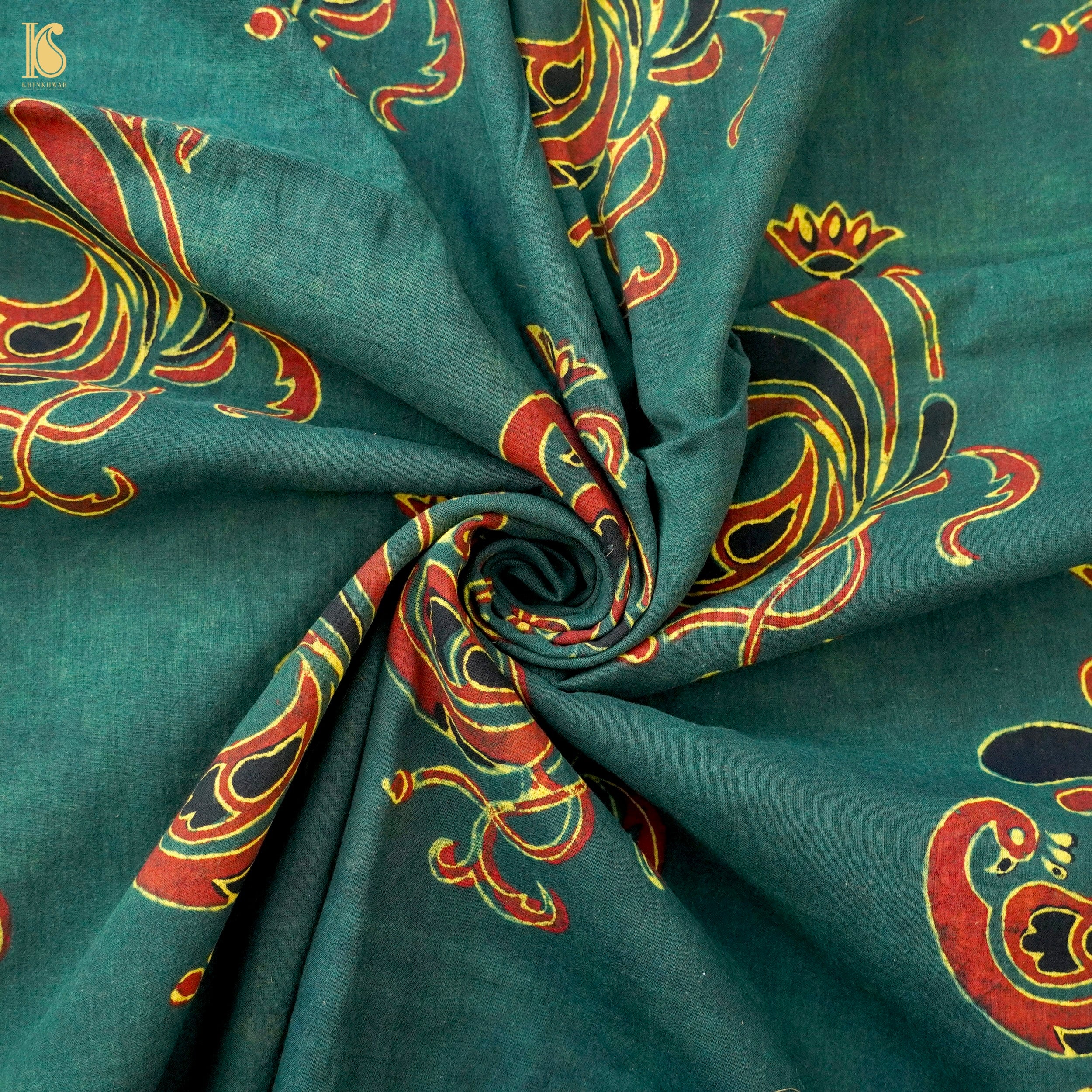 Hand Block Ajrakh Mul Cotton Fabric
