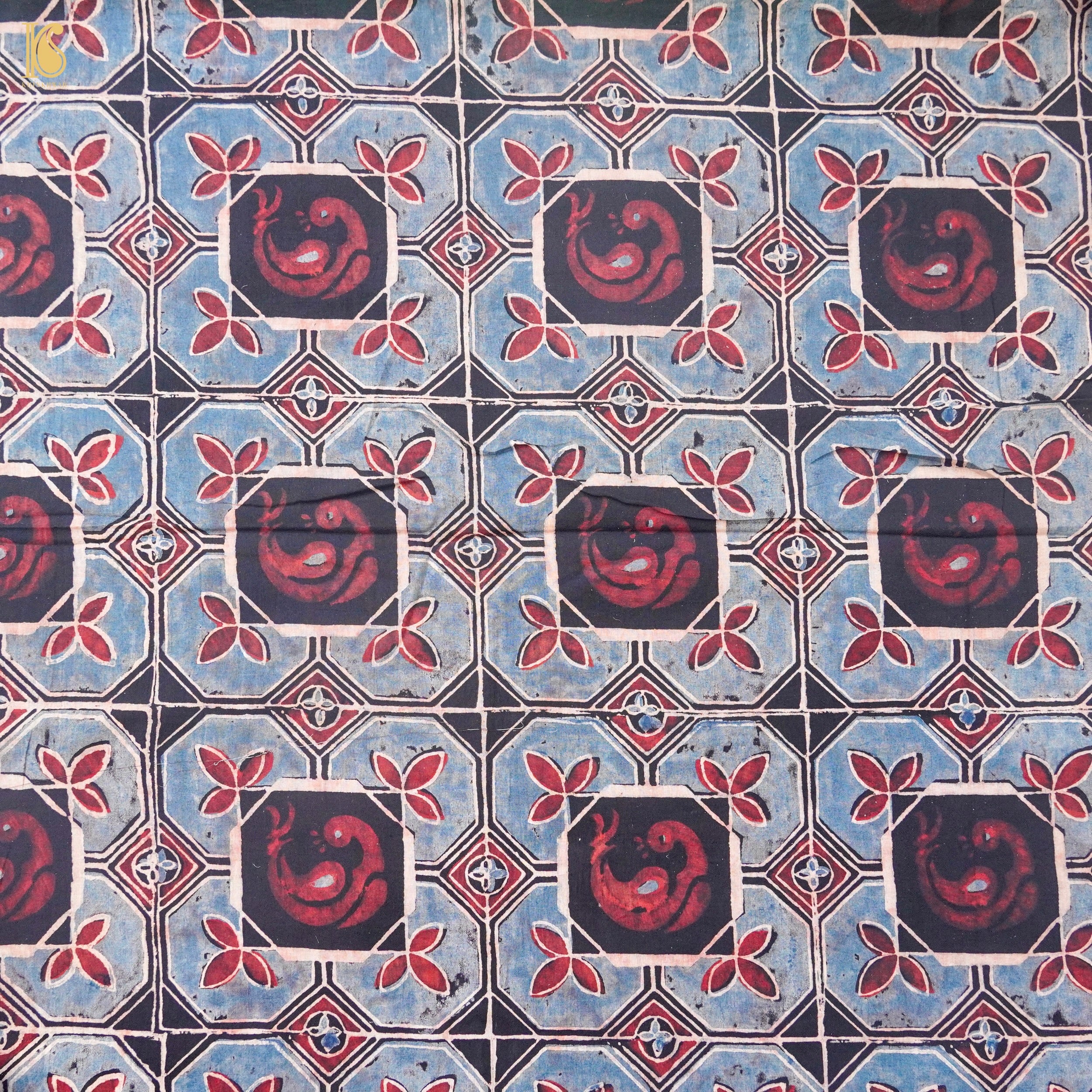 Hand Block Ajrakh Mul Cotton Fabric