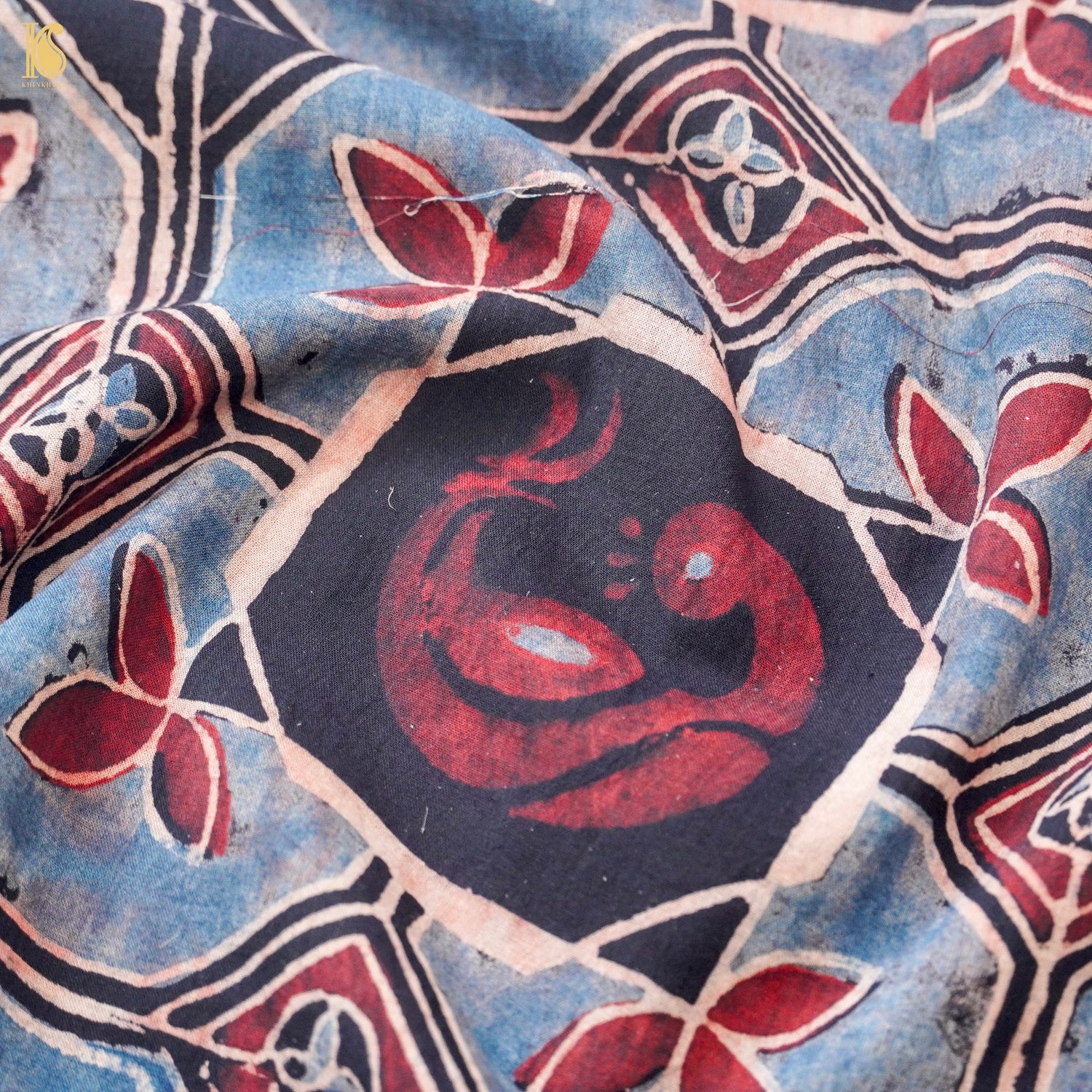 Hand Block Ajrakh Mul Cotton Fabric