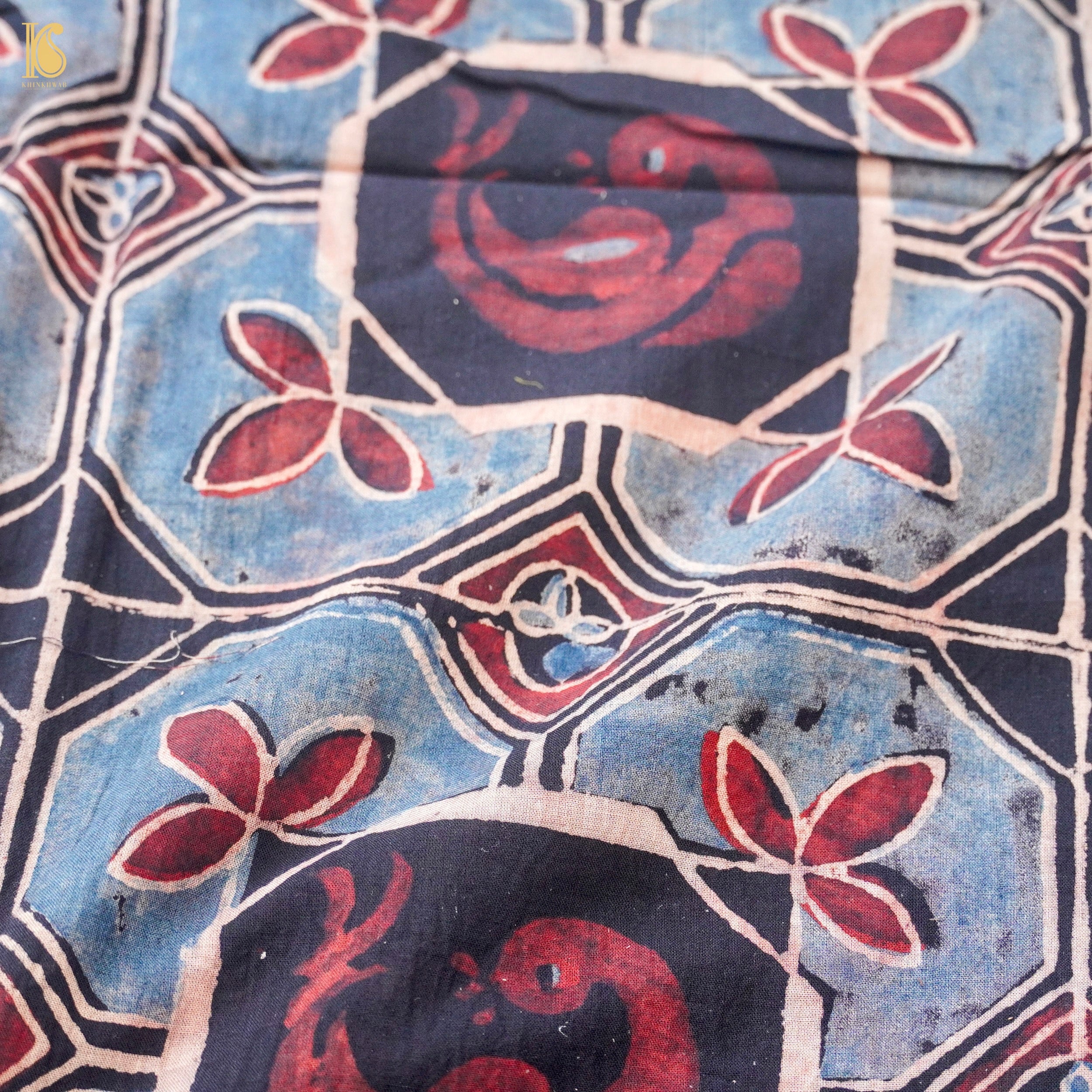 Hand Block Ajrakh Mul Cotton Fabric