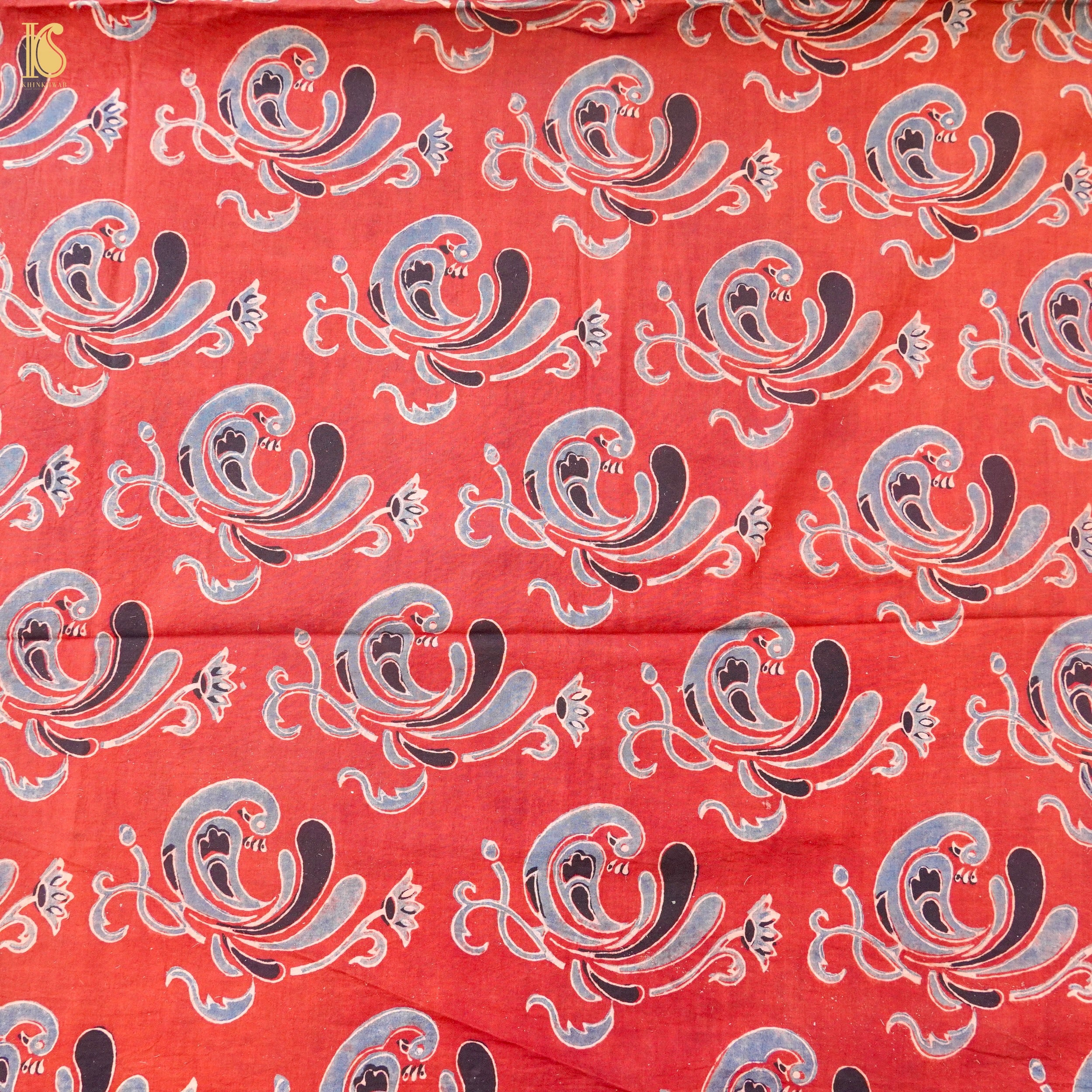 Hand Block Ajrakh Mul Cotton Fabric