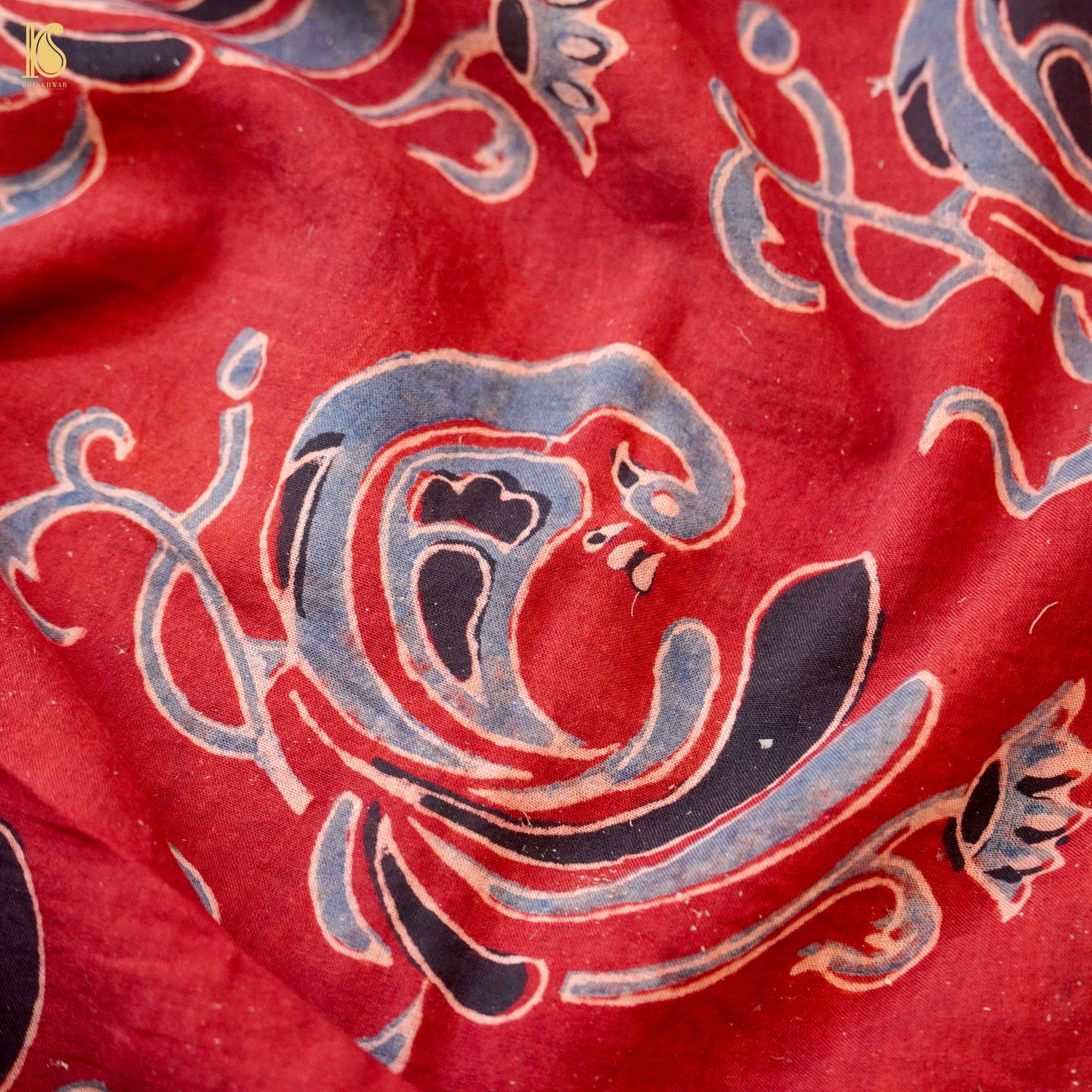 Hand Block Ajrakh Mul Cotton Fabric