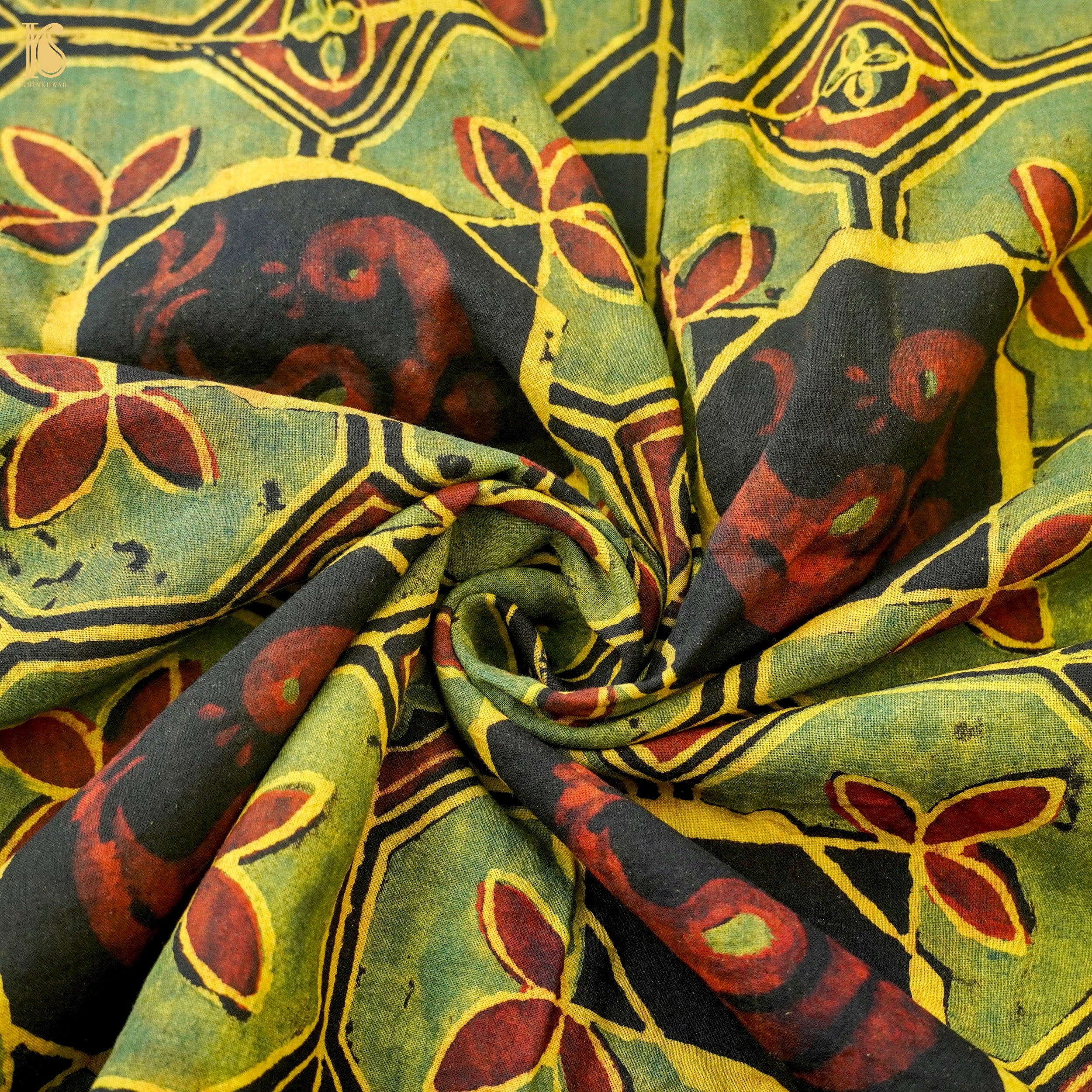Hand Block Ajrakh Mul Cotton Fabric
