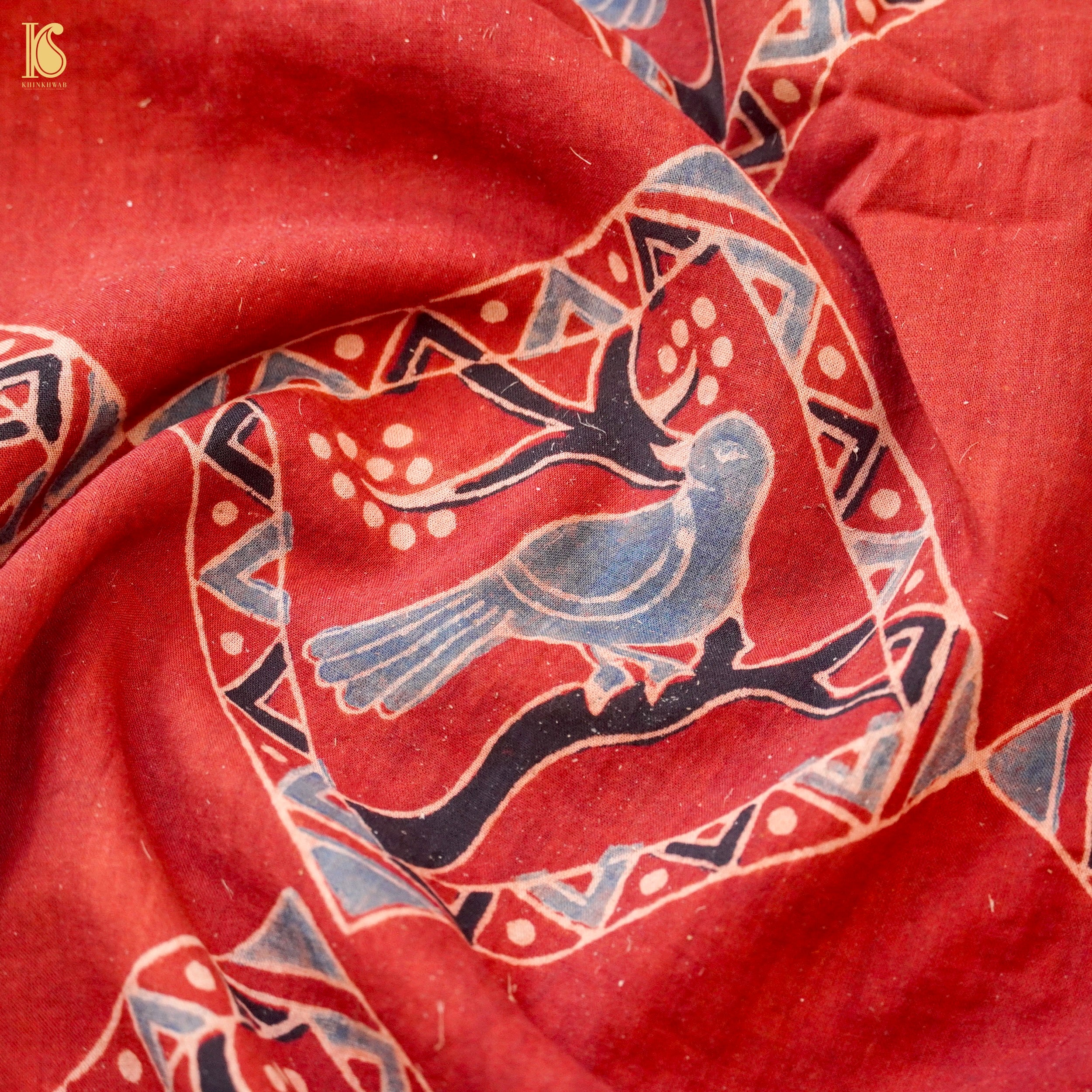 Hand Block Ajrakh Mul Cotton Fabric
