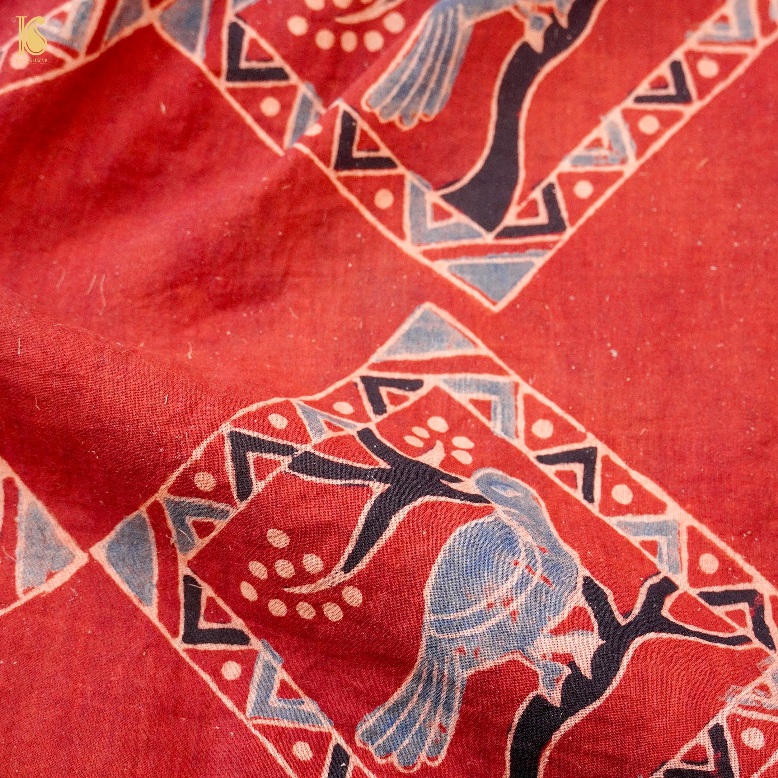 Hand Block Ajrakh Mul Cotton Fabric