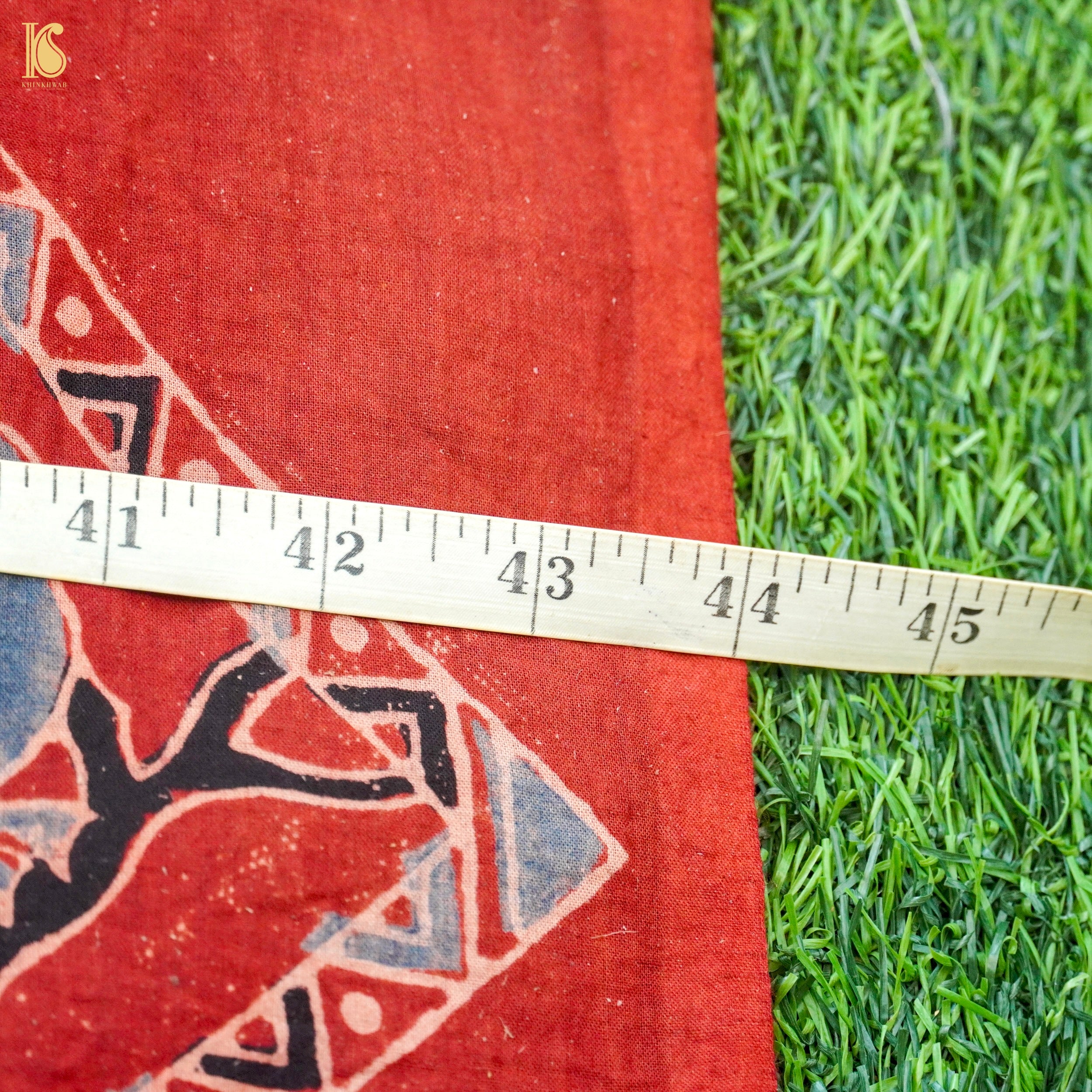 Hand Block Ajrakh Mul Cotton Fabric