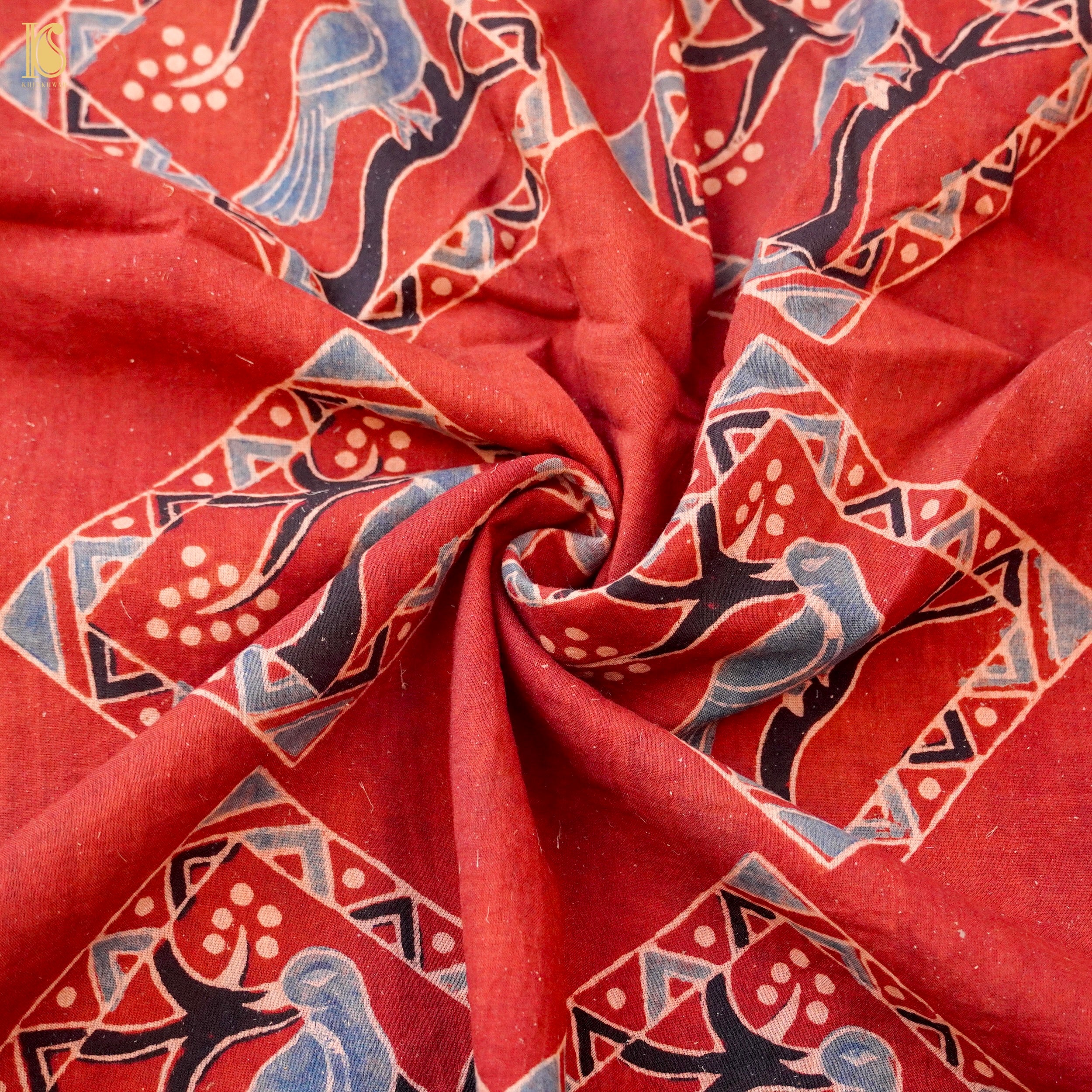 Hand Block Ajrakh Mul Cotton Fabric