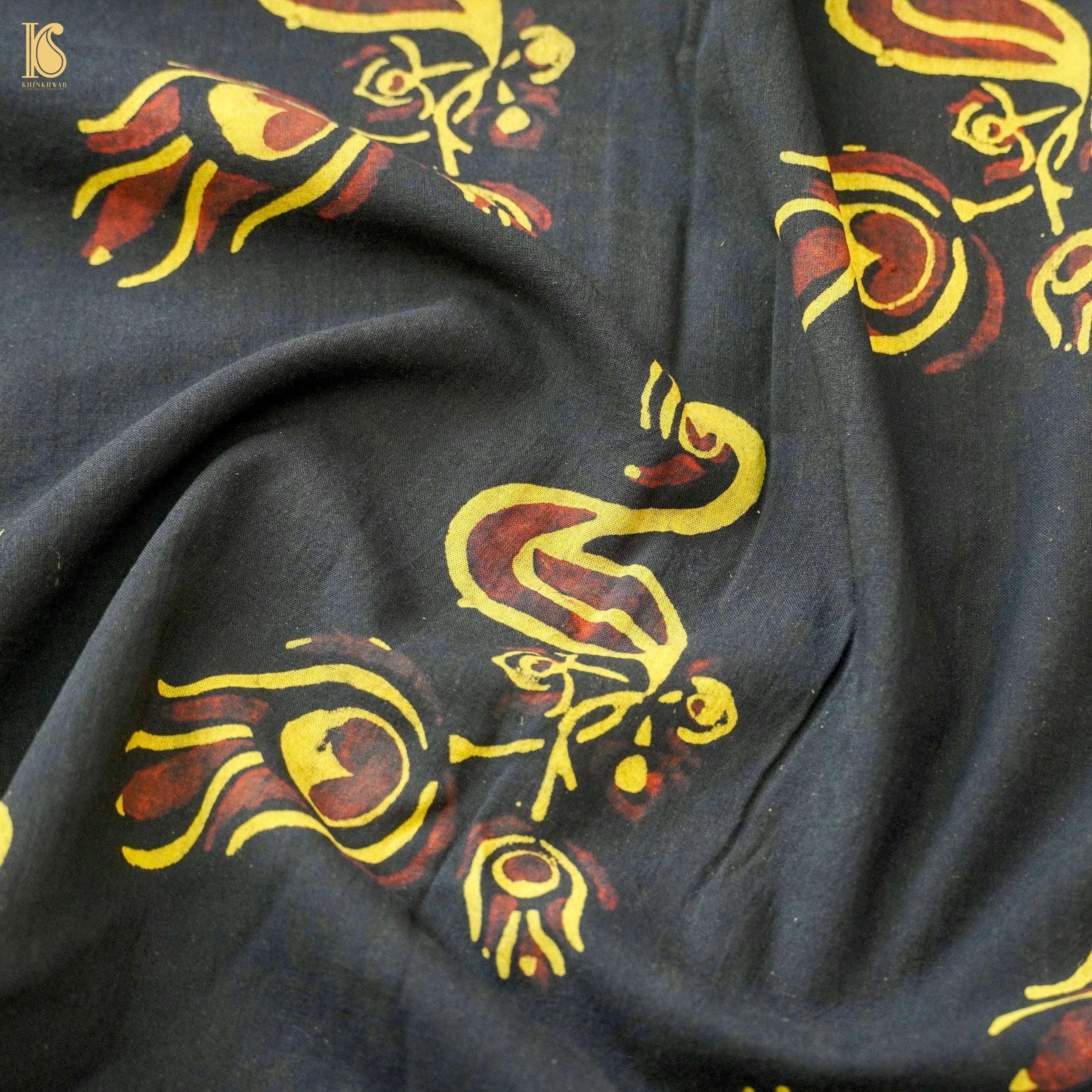 Hand Block Ajrakh Mul Cotton Fabric