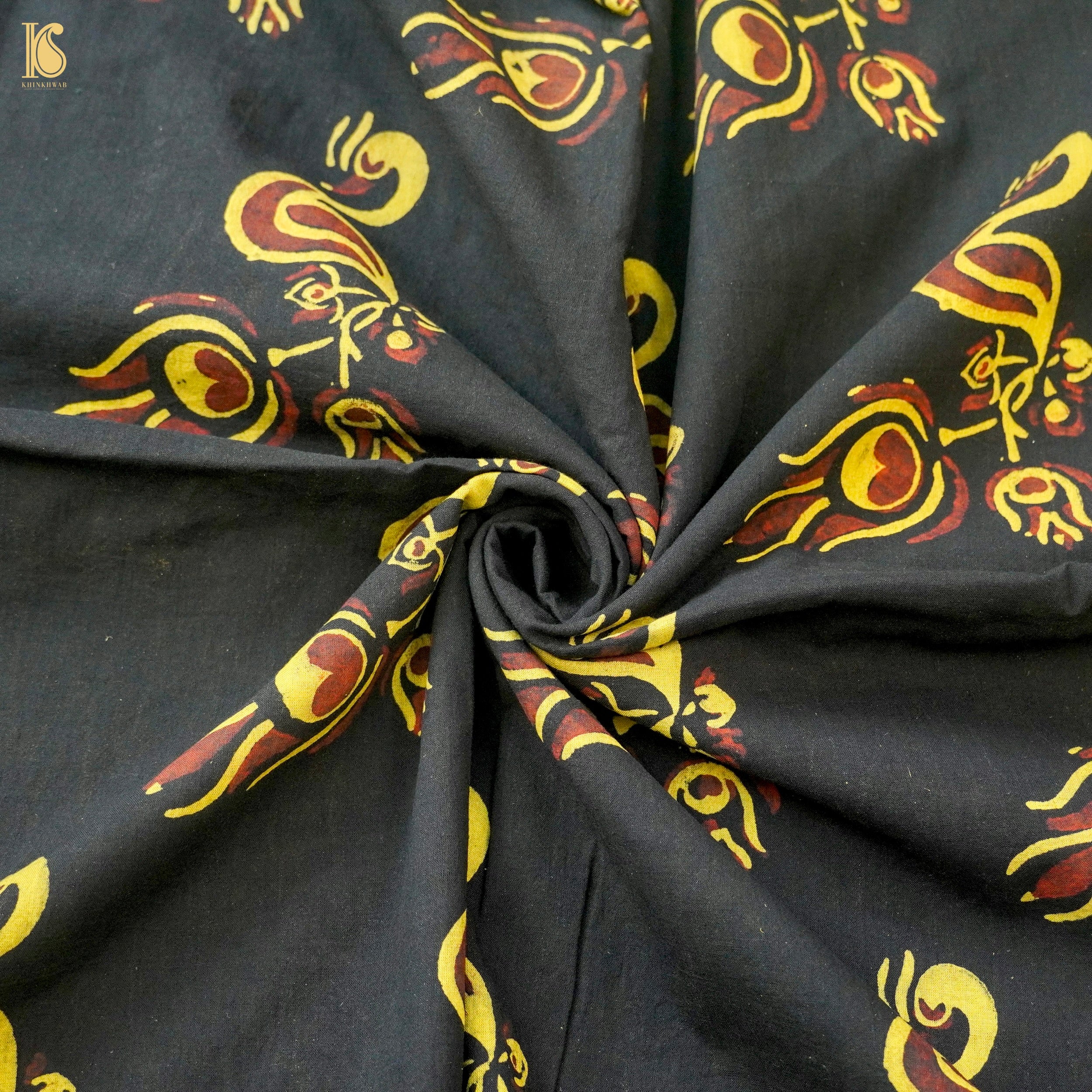 Hand Block Ajrakh Mul Cotton Fabric