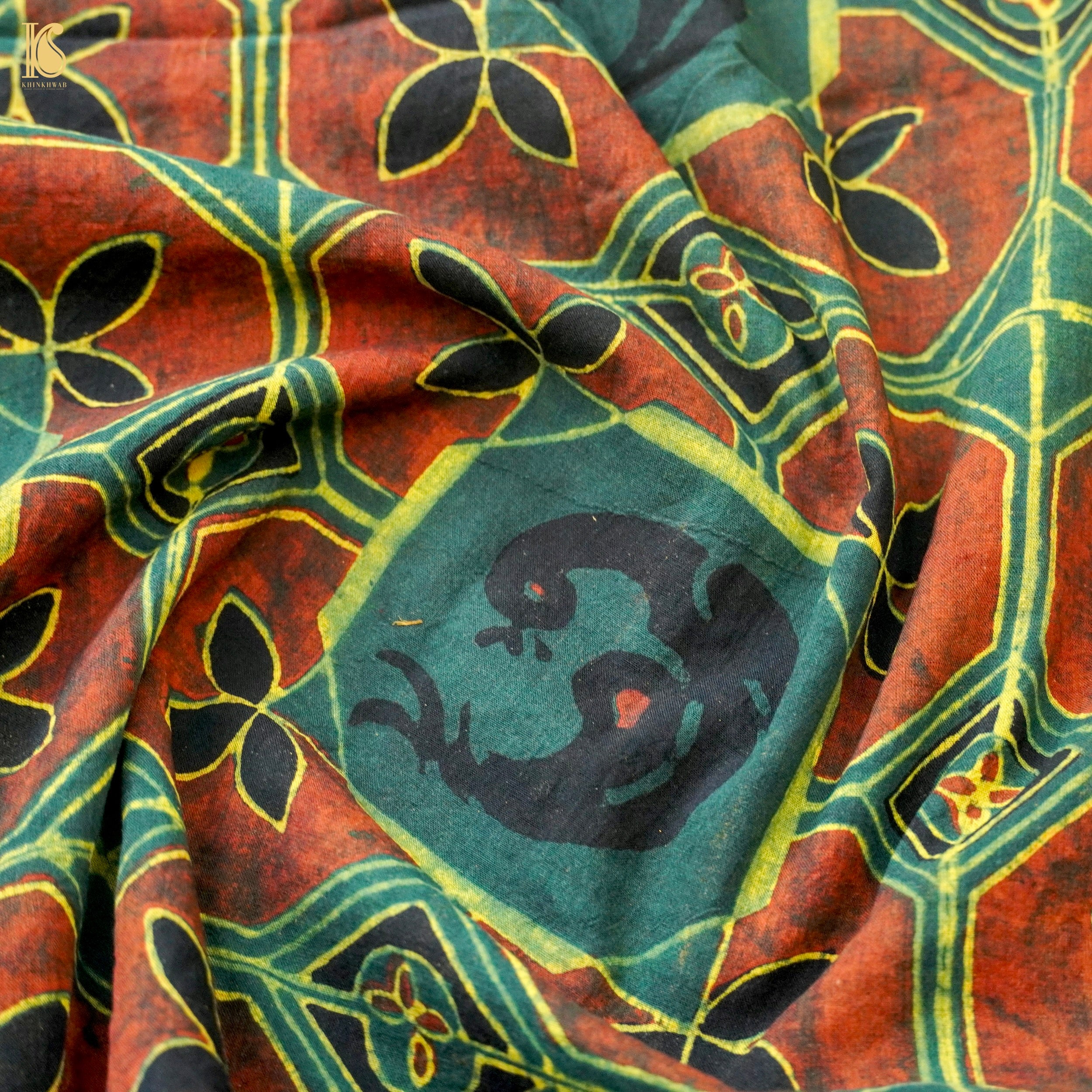 Hand Block Ajrakh Mul Cotton Fabric