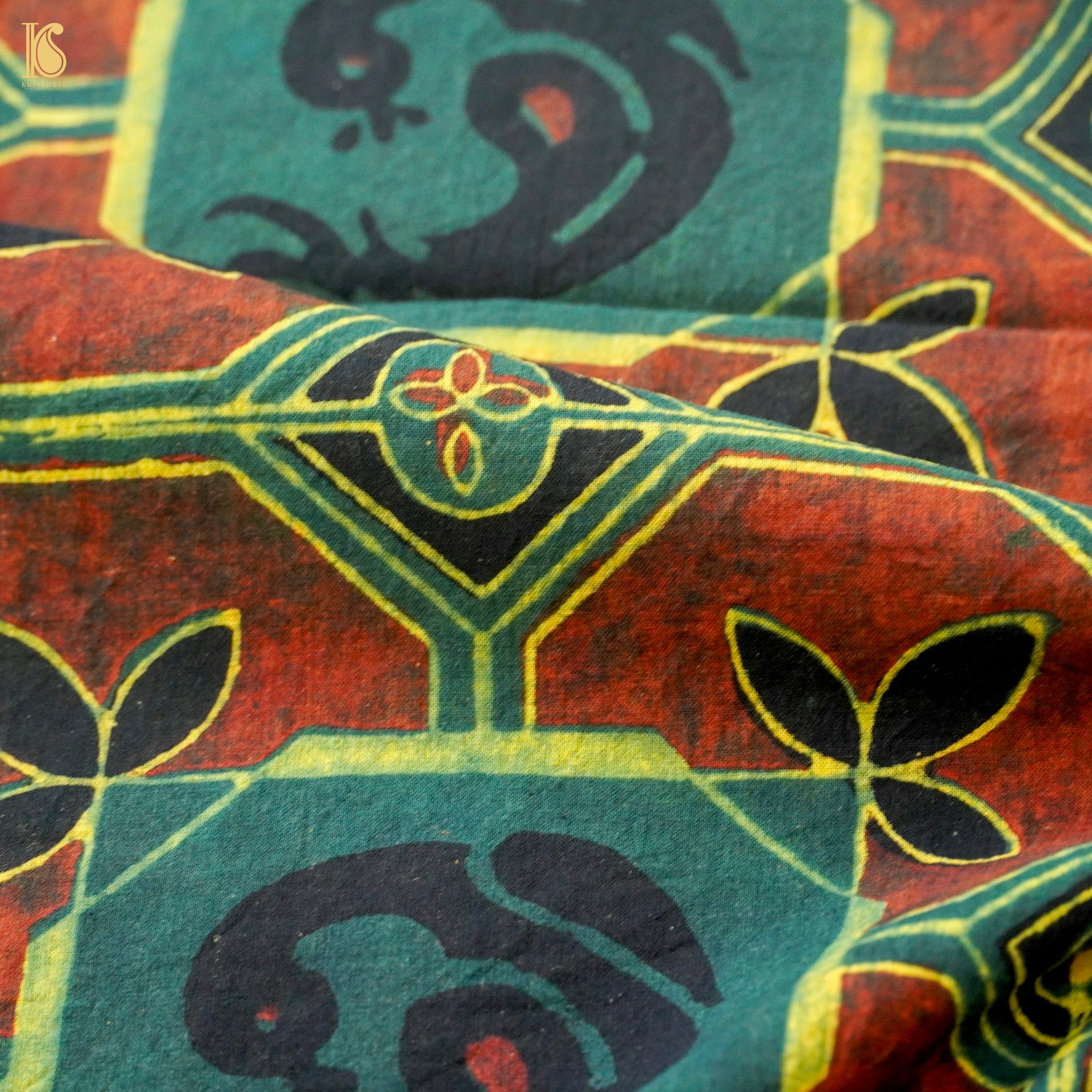 Hand Block Ajrakh Mul Cotton Fabric