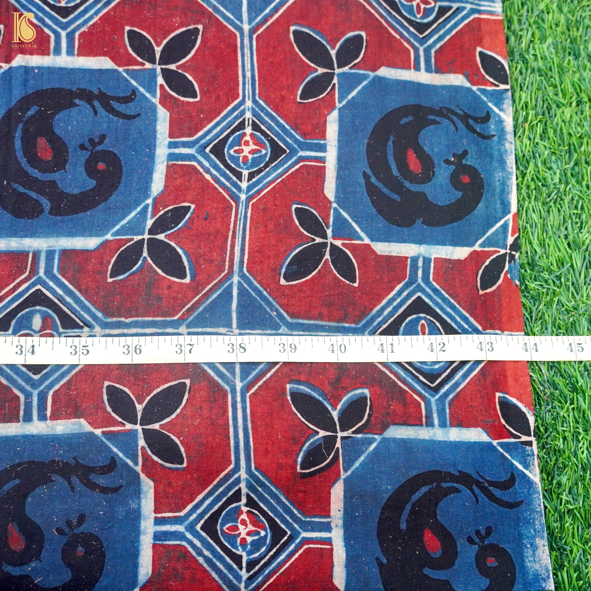 Hand Block Ajrakh Mul Cotton Fabric