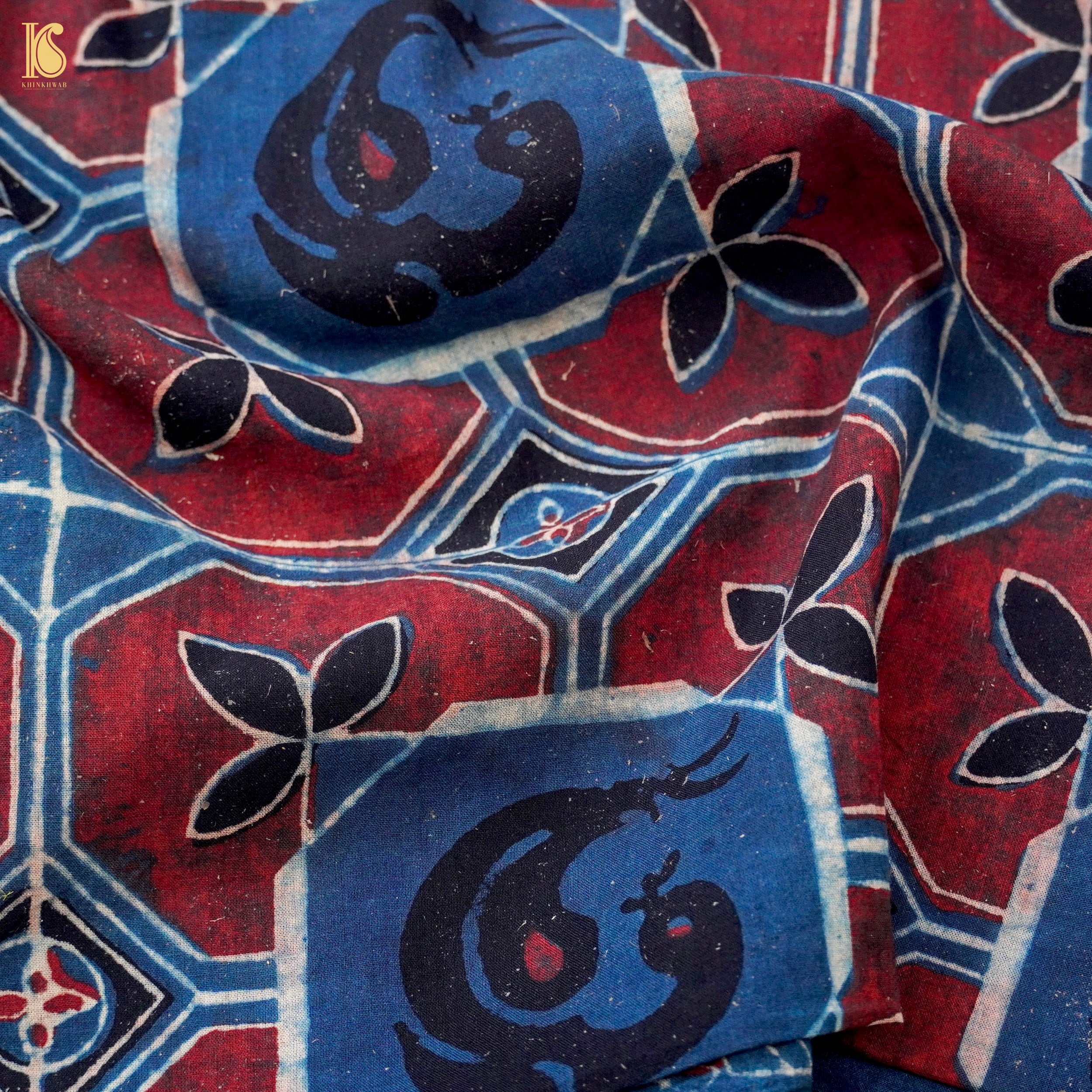 Hand Block Ajrakh Mul Cotton Fabric