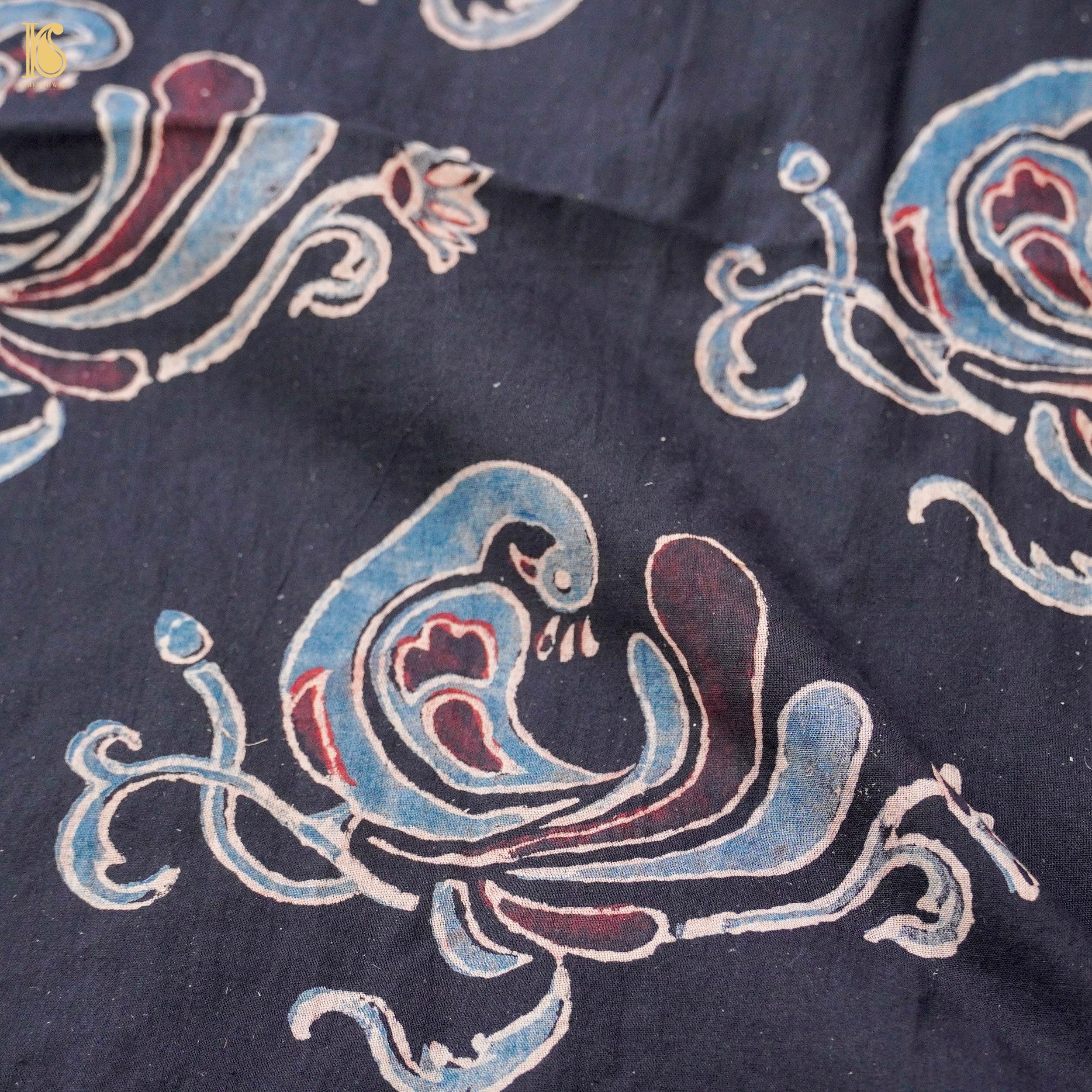 Hand Block Ajrakh Mul Cotton Fabric