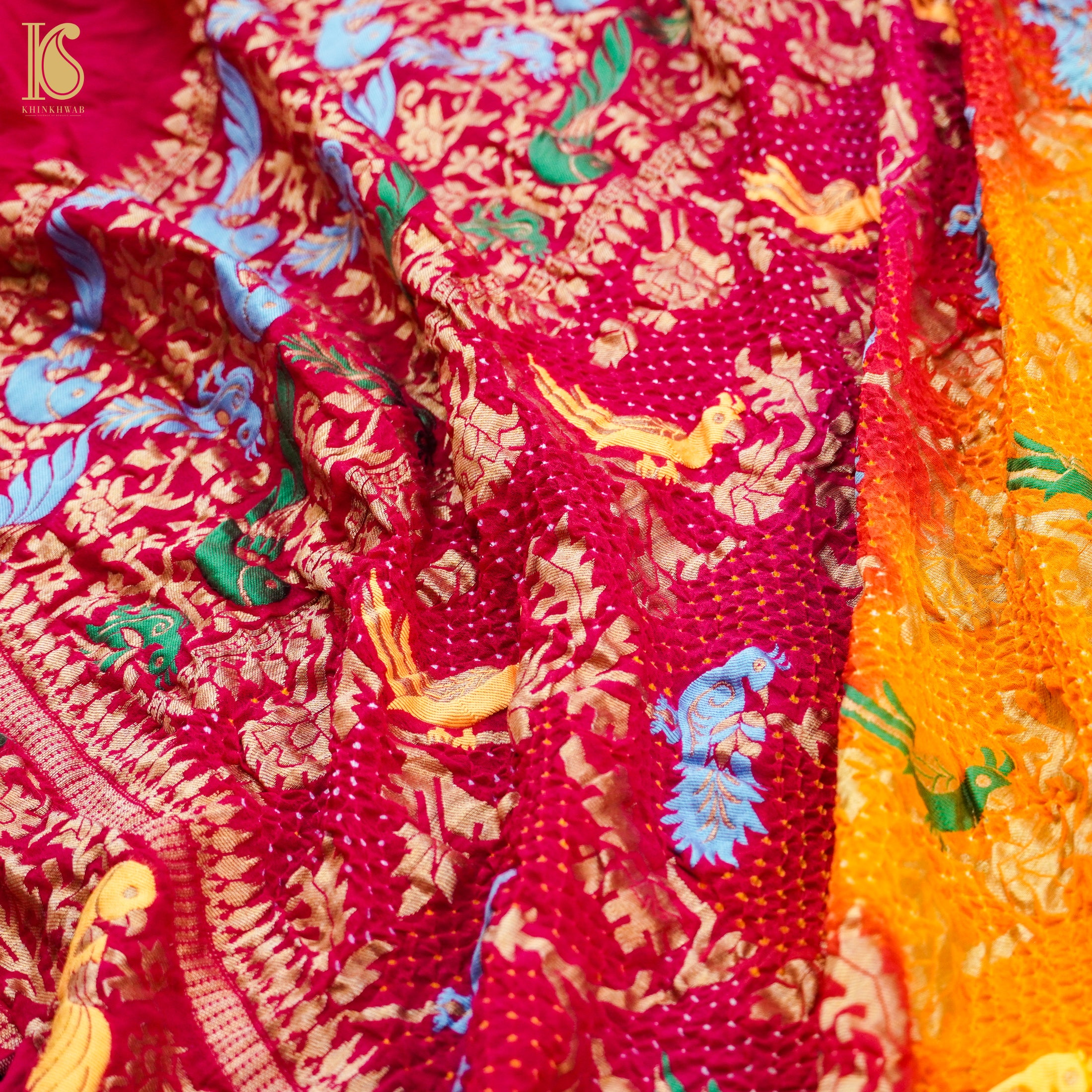 Banarasi Georgette Bandhani Birds Dupatta