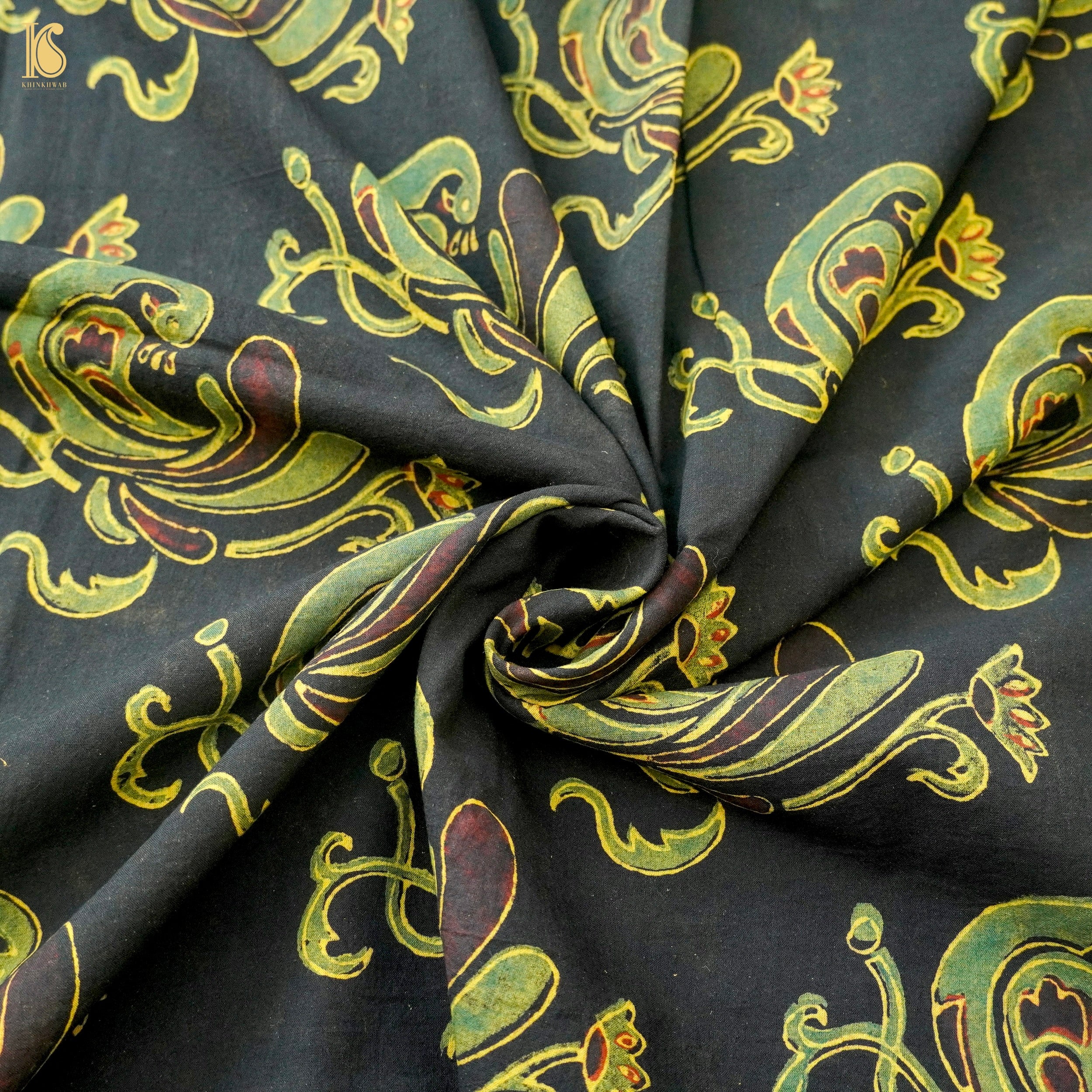 Hand Block Ajrakh Mul Cotton Fabric