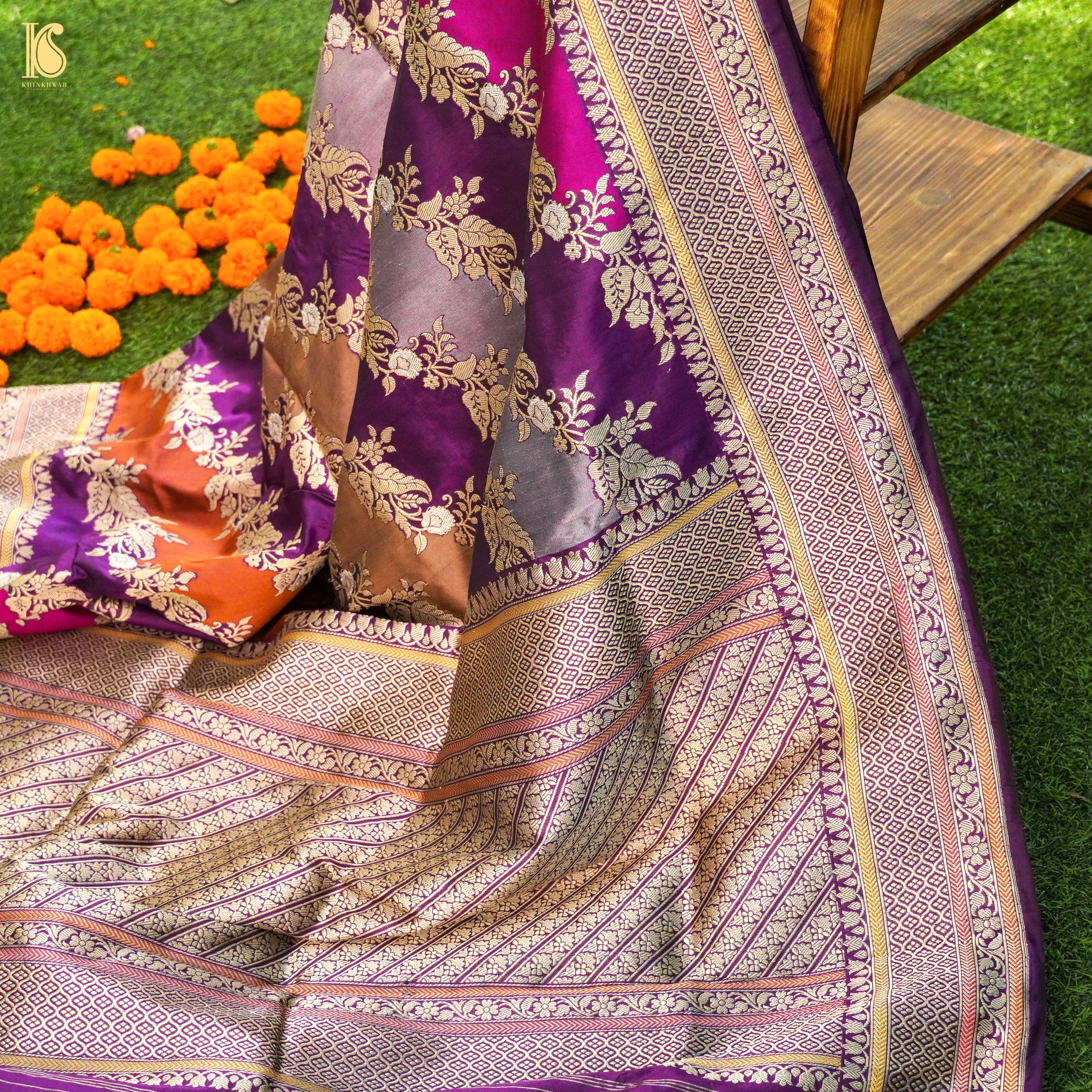 Handloom Banarasi Rangkat Silk Saree