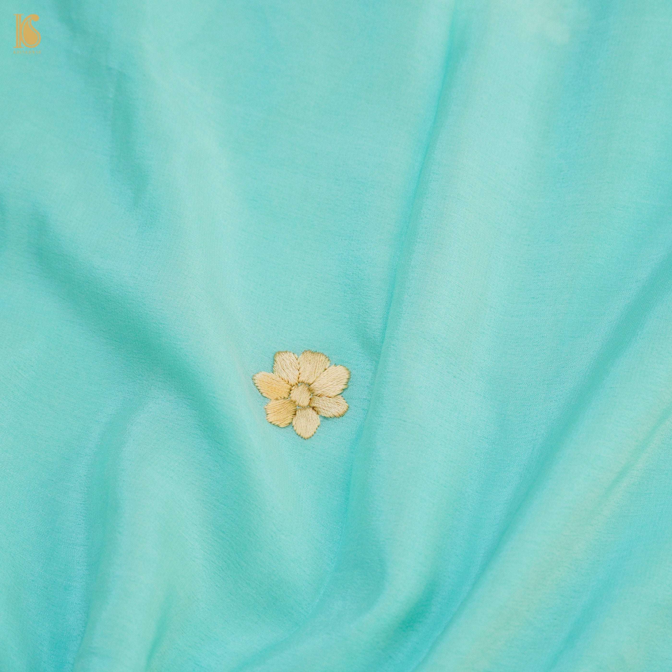 Parsi Gara Pure Crepe Crane Saree