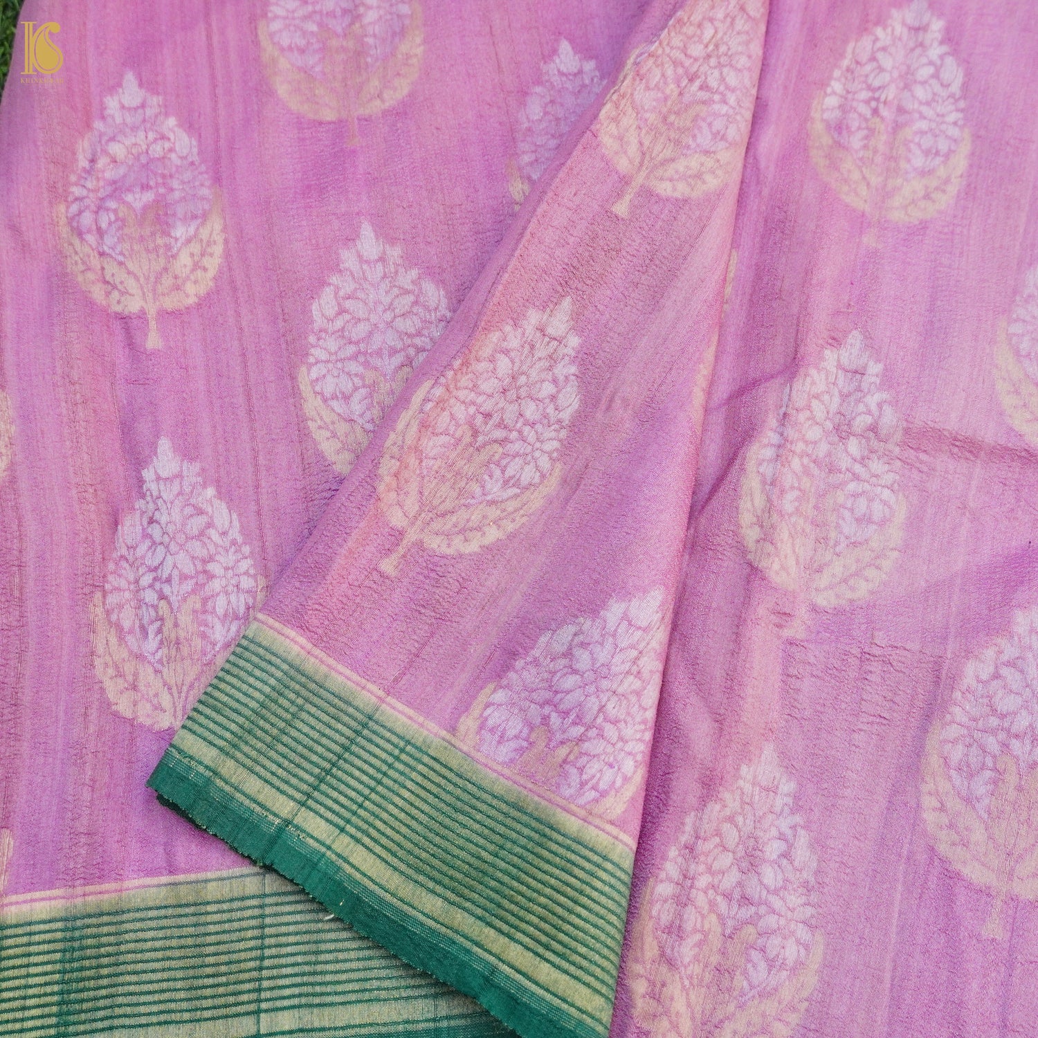 Pure Tussar Georgette Silk Handwoven Banarasi Saree