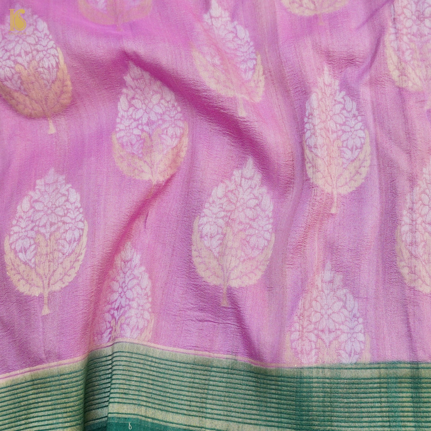Pure Tussar Georgette Silk Handwoven Banarasi Saree