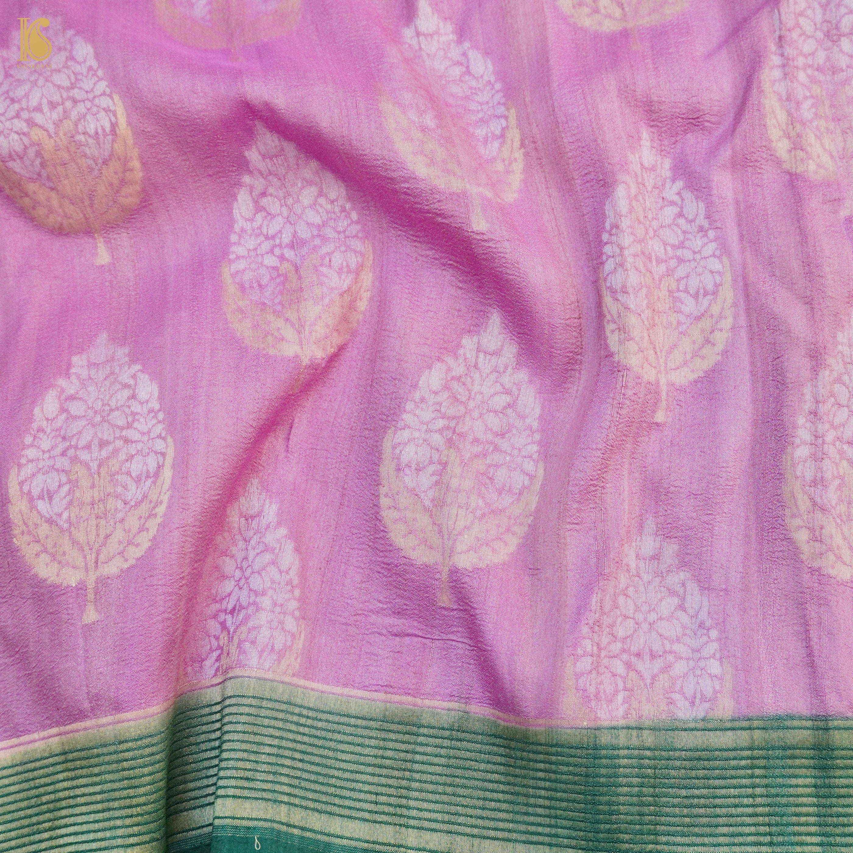 Pure Tussar Georgette Silk Handwoven Banarasi Saree