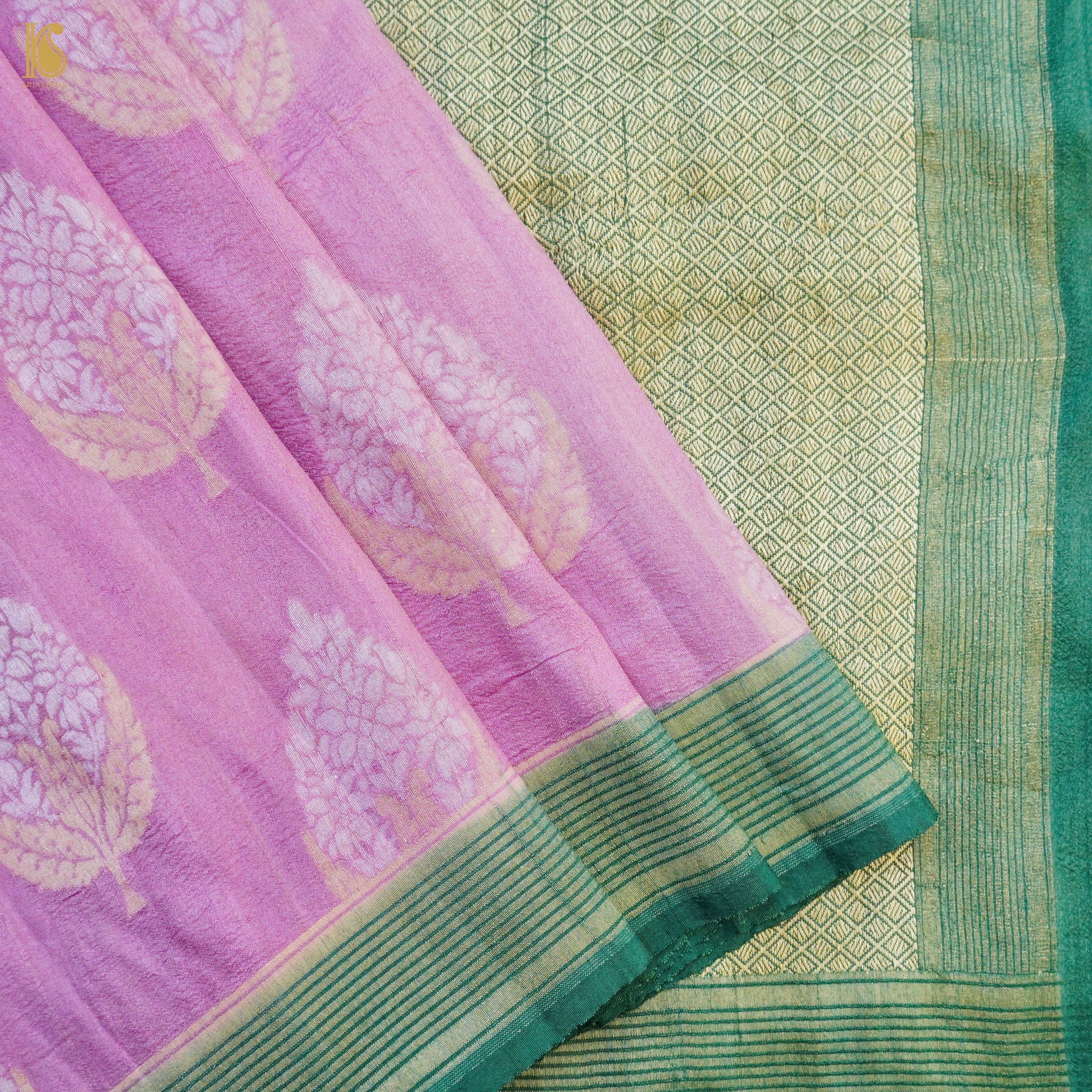 Pure Tussar Georgette Silk Handwoven Banarasi Saree