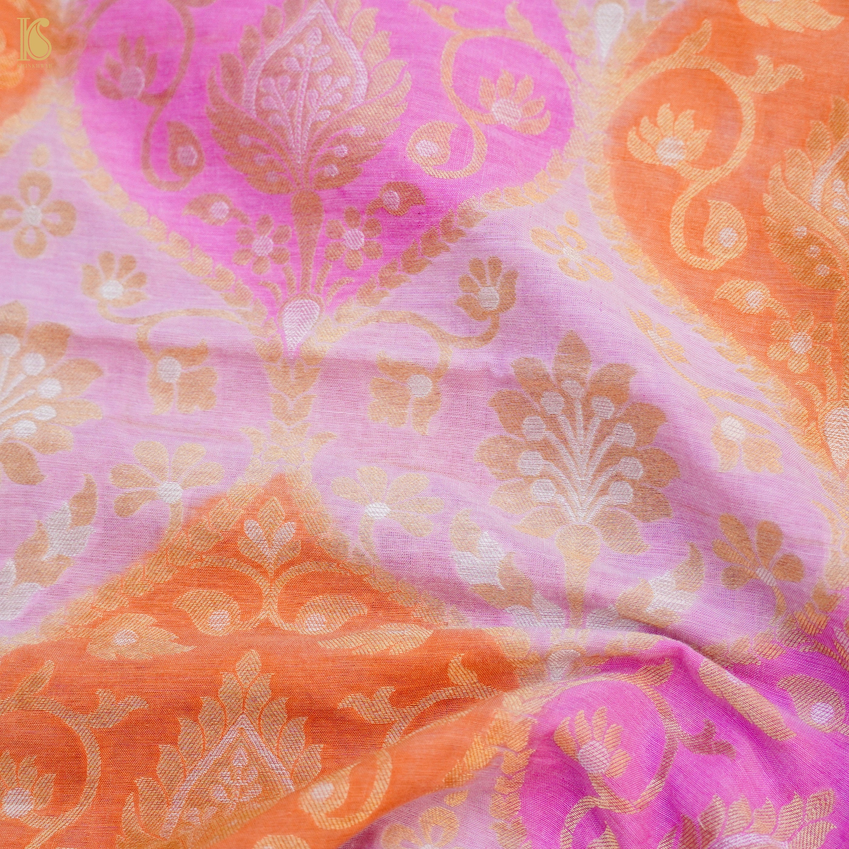 Banarasi Georgette Fabric with Hand Brush