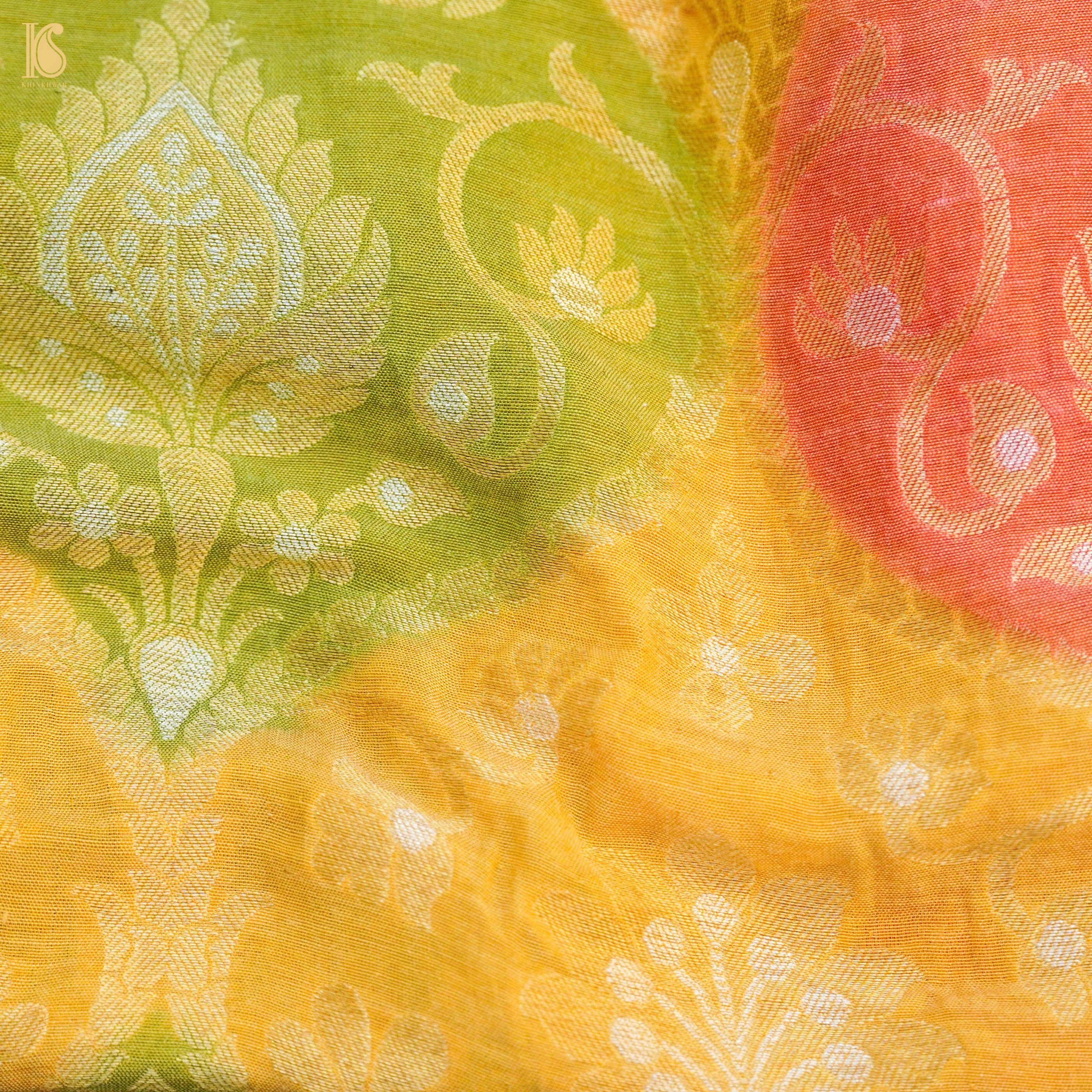 Banarasi Georgette Fabric with Hand Brush