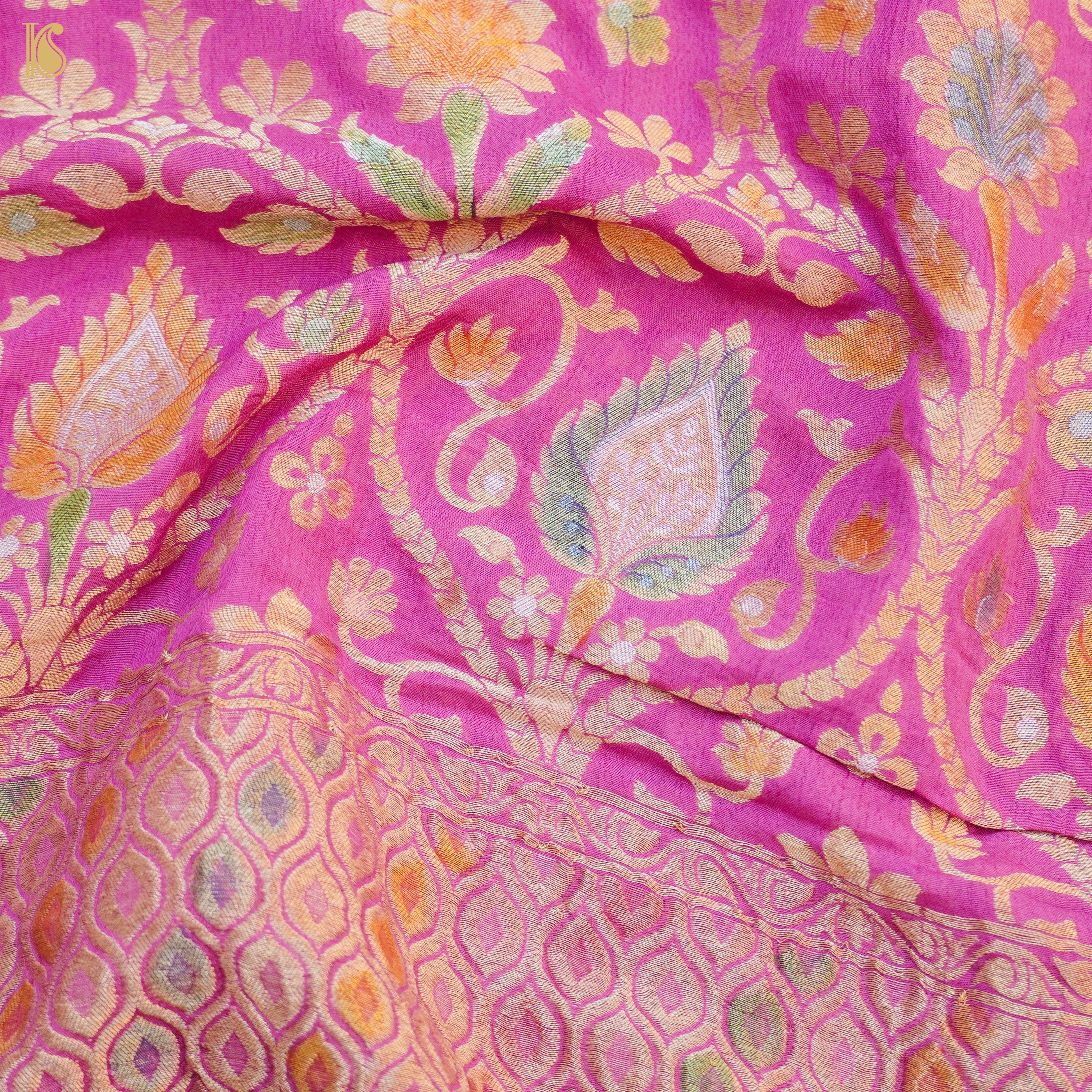 Banarasi Georgette Fabric with Hand Brush