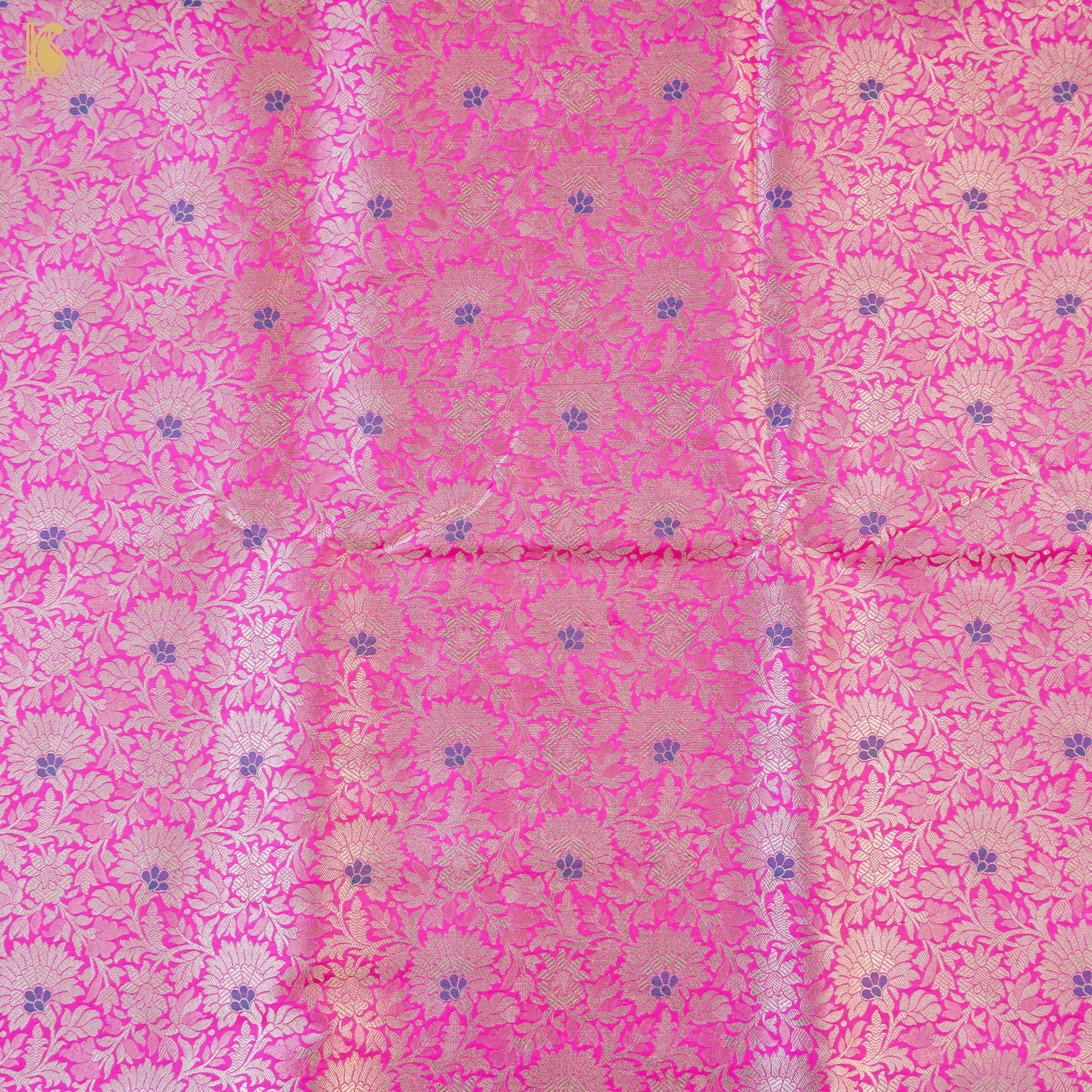 Handwoven Brocade Mashru Silk Banarasi Fabric