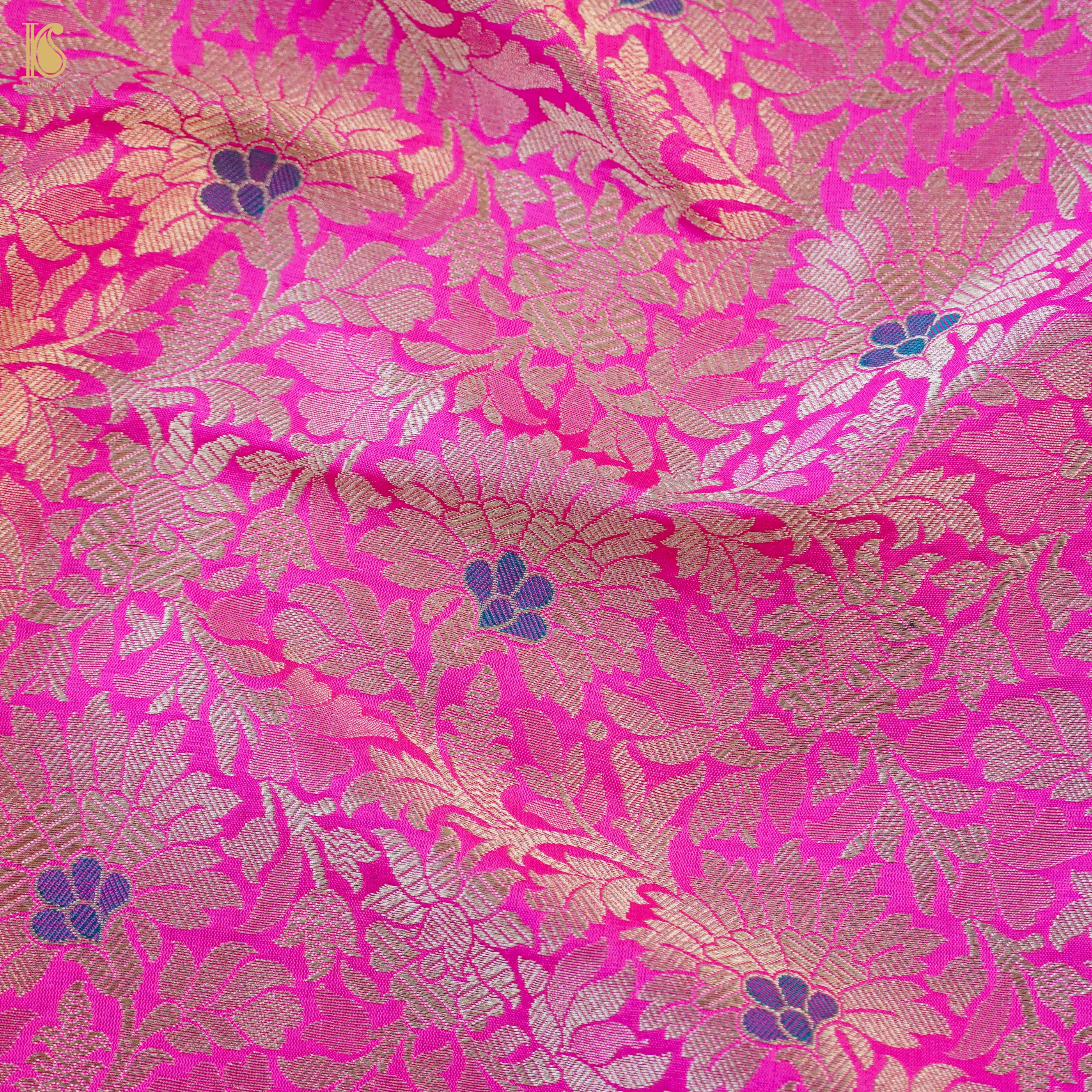 Handwoven Brocade Mashru Silk Banarasi Fabric