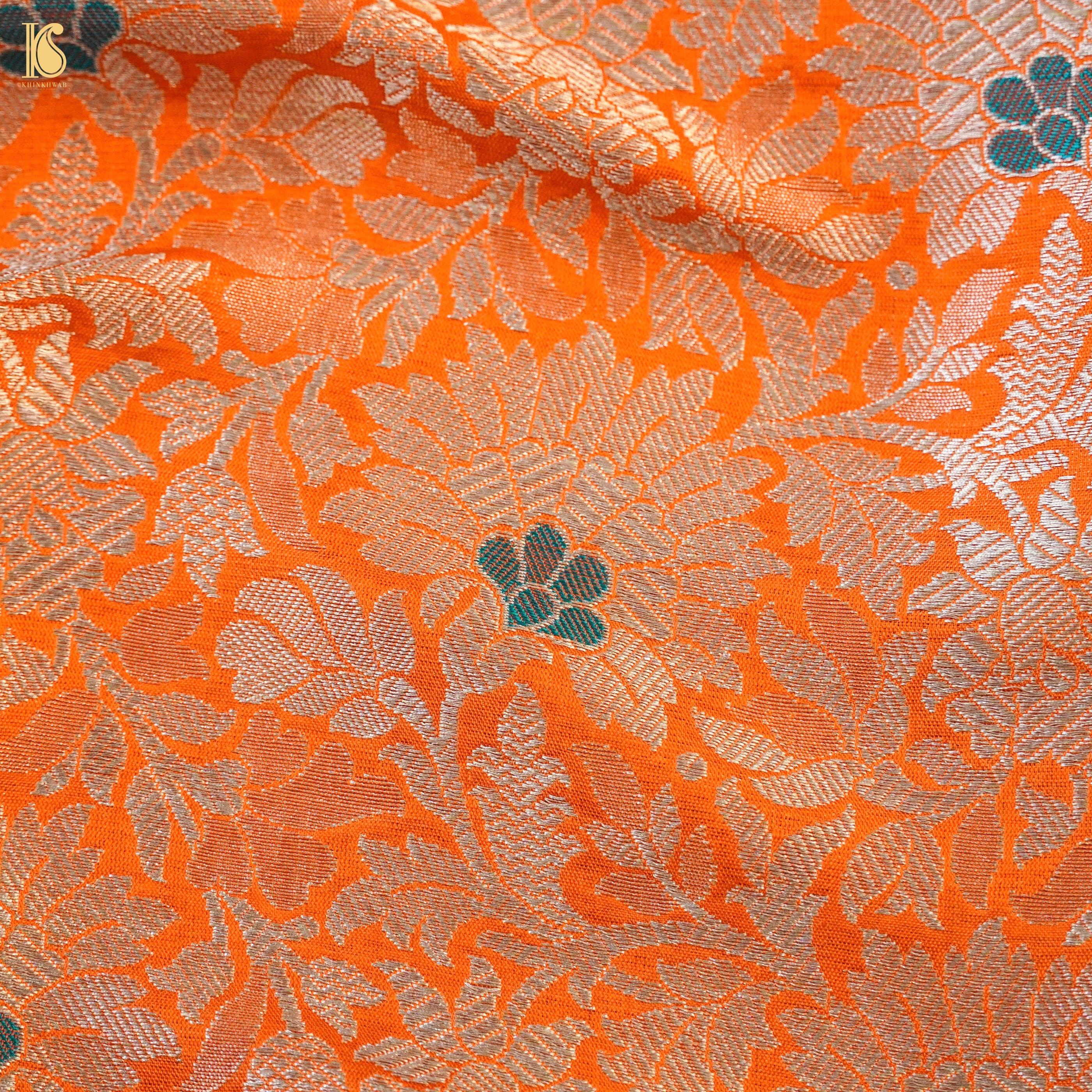 Handwoven Brocade Mashru Silk Banarasi Fabric