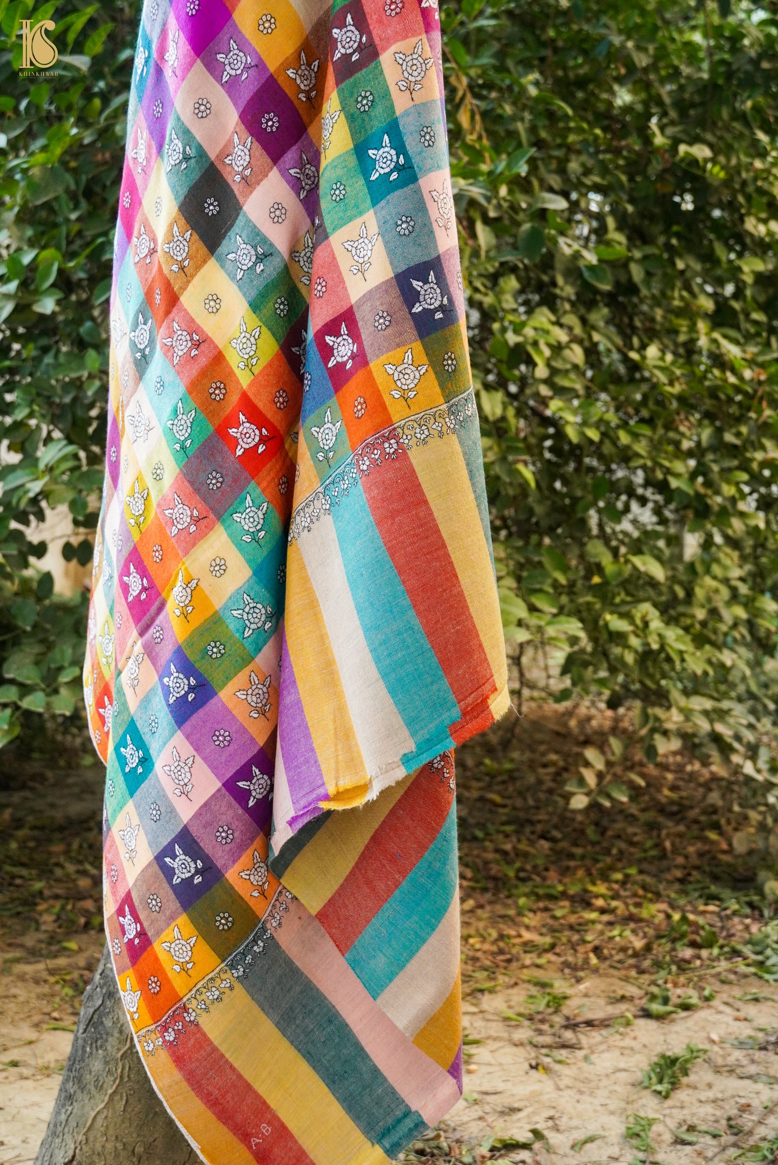 Pashmina Handwoven Sozni Rangkat Kashmir Shawl