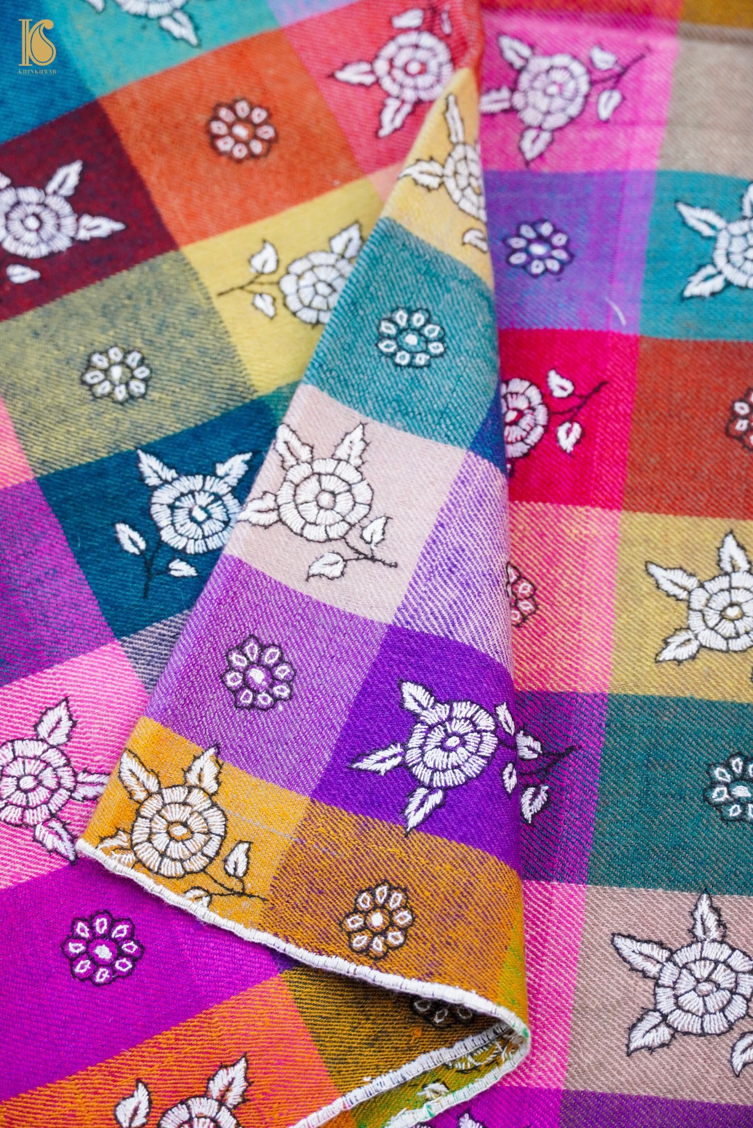 Pashmina Handwoven Sozni Rangkat Kashmir Shawl