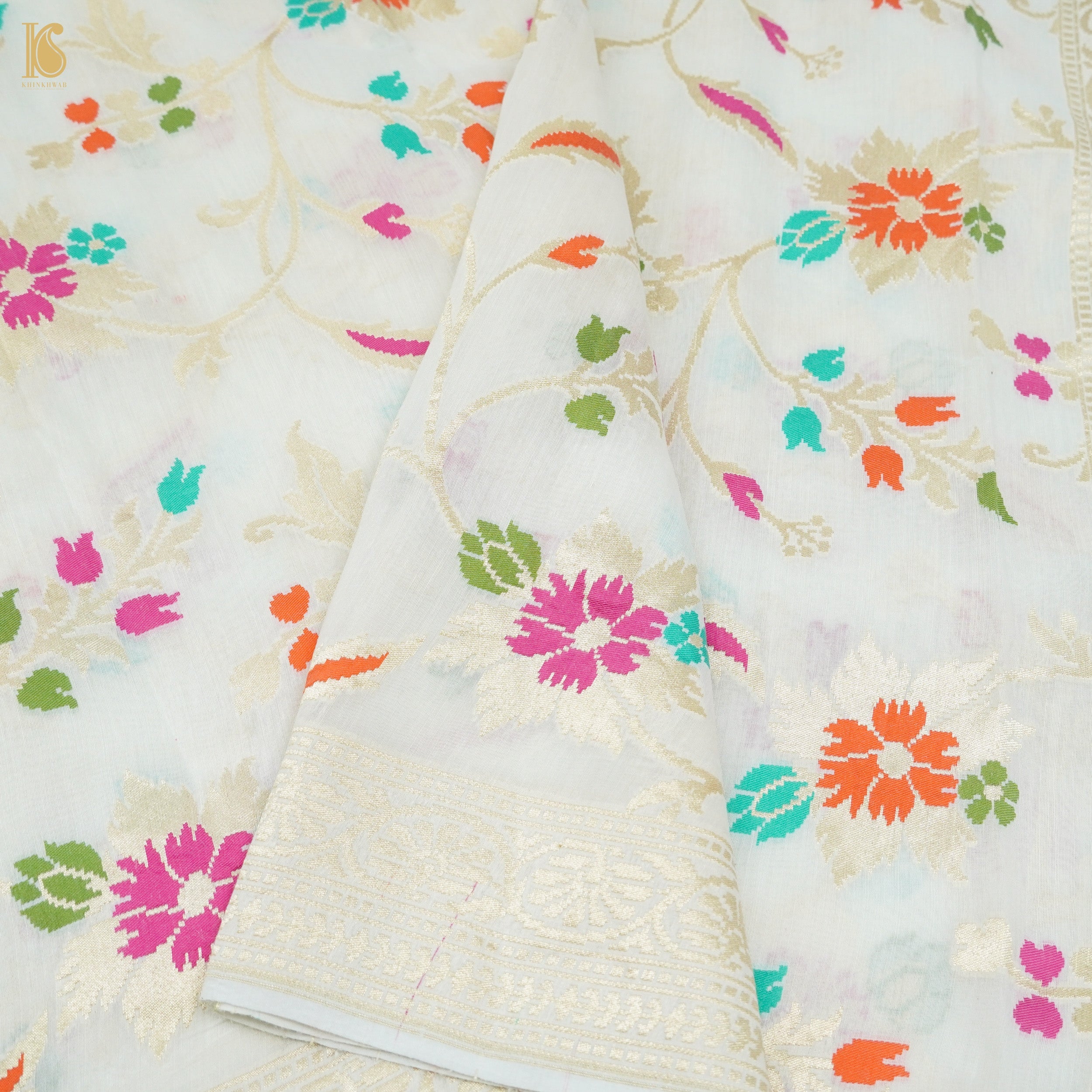Pure Moonga Silk Handloom Banarasi Meenakari Saree - Khinkhwab
