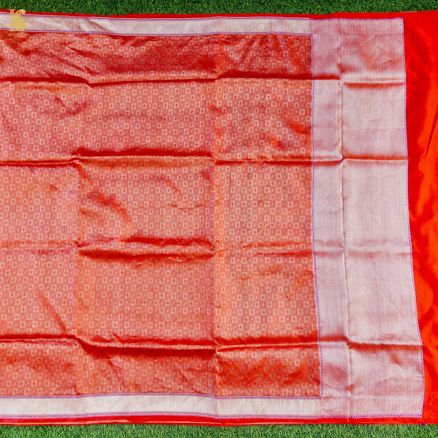Red Handloom Banarasi Mashru Silk Brocade Saree