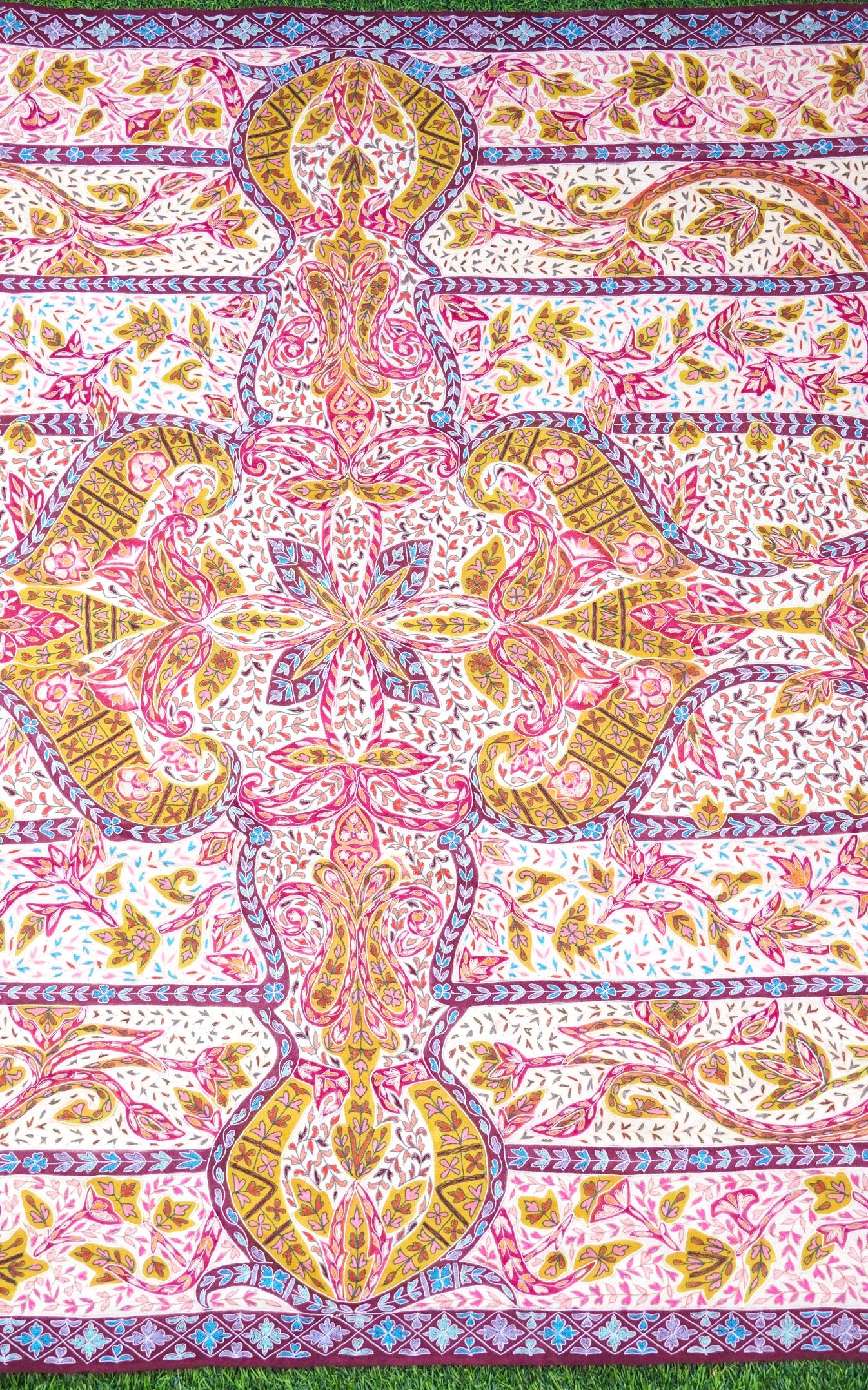 Pashmina Handwoven Kalamkari Sozni Weave Kashmir Shawl