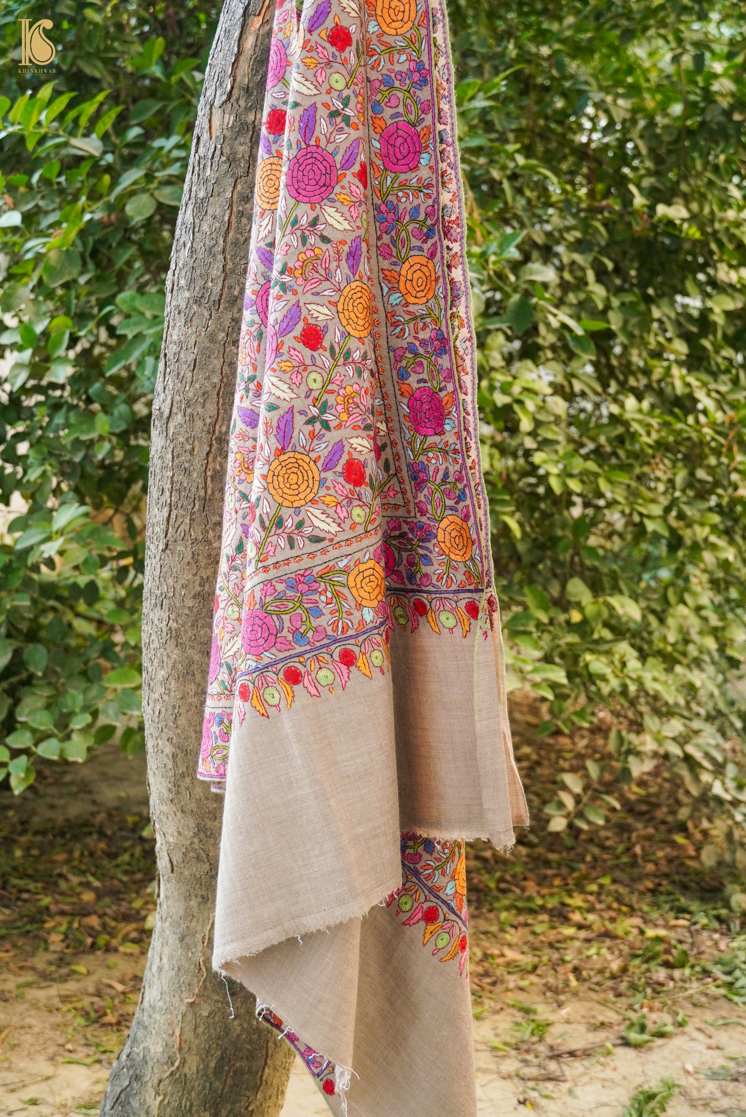 Pashmina Peppier Mache Embriodery Kashmiri Shawl – Khinkhwab
