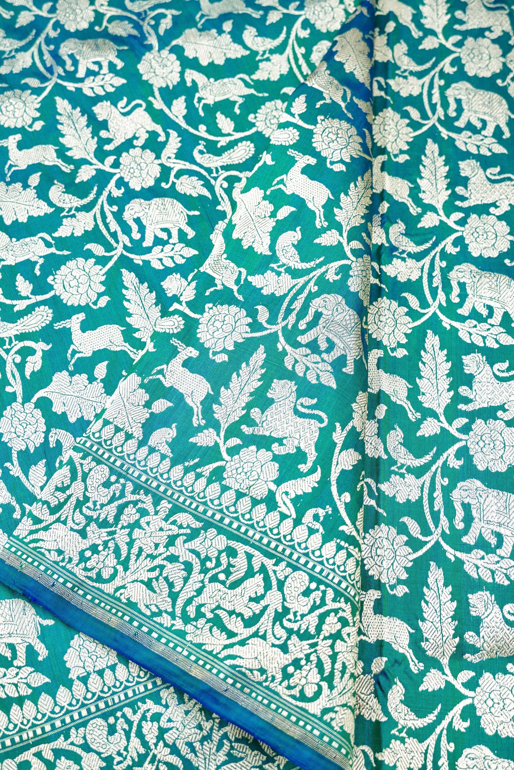 Handwoven Katan Silk Banarasi Shikargah Saree