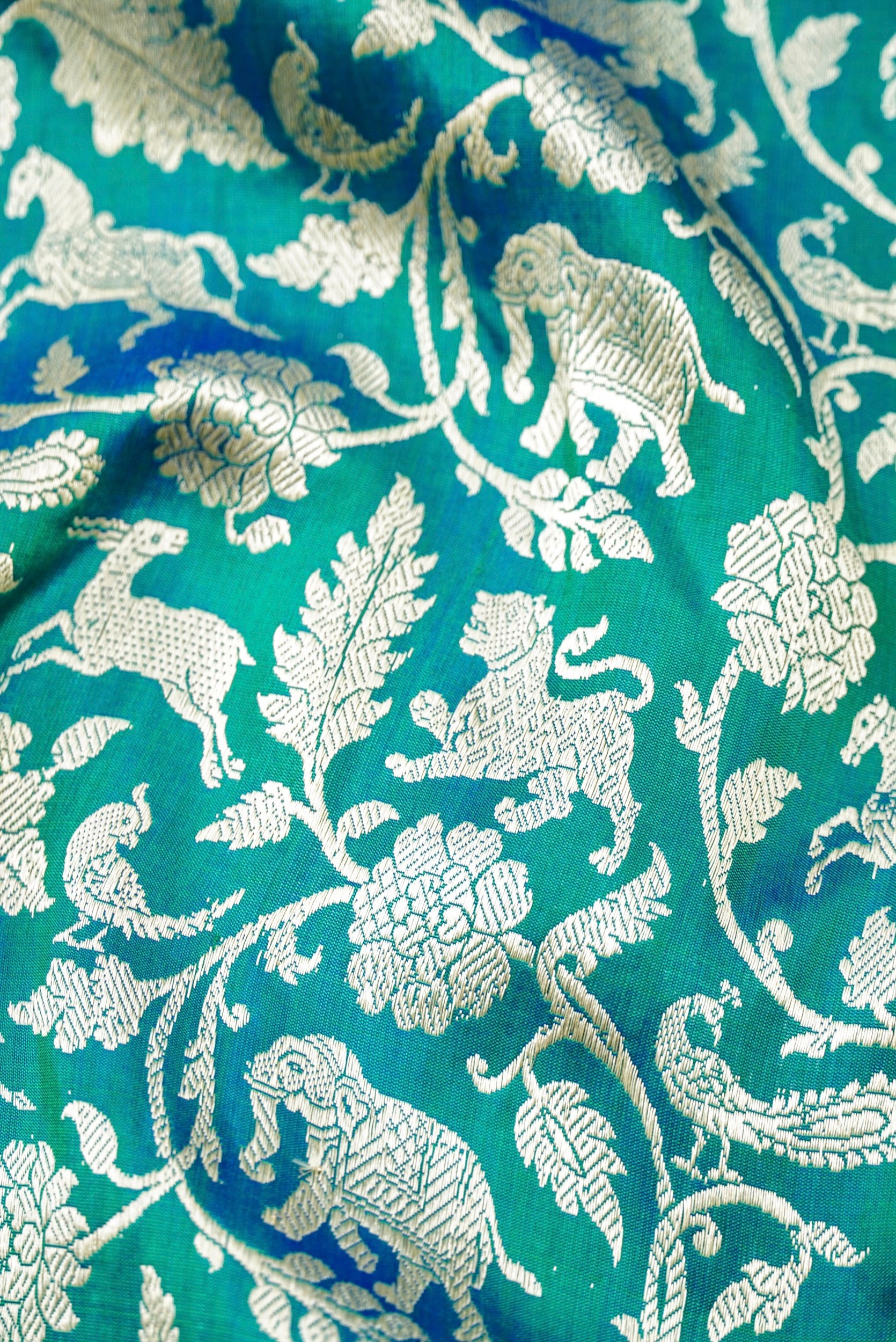 Handwoven Katan Silk Banarasi Shikargah Saree
