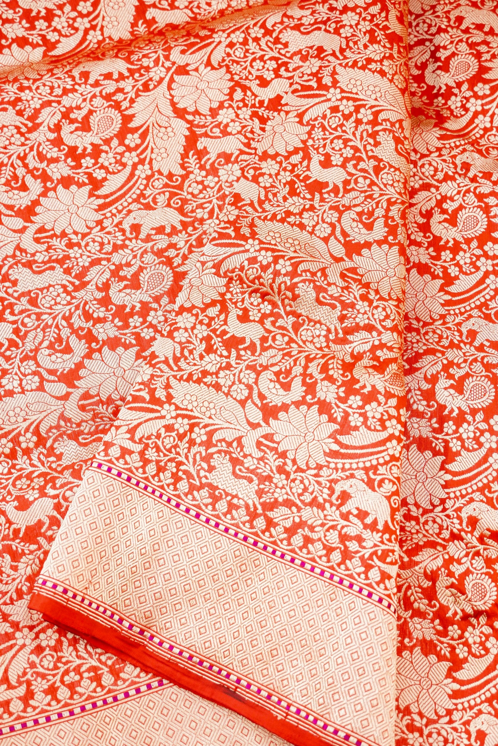 Handwoven Katan Silk Banarasi Shikargah Saree