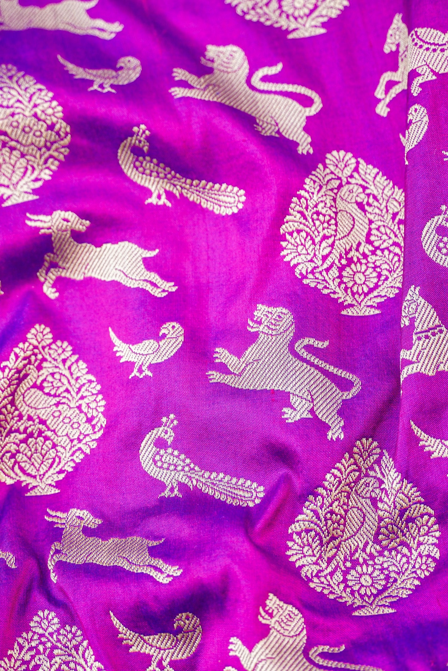 Handwoven Katan Silk Banarasi Shikargah Saree