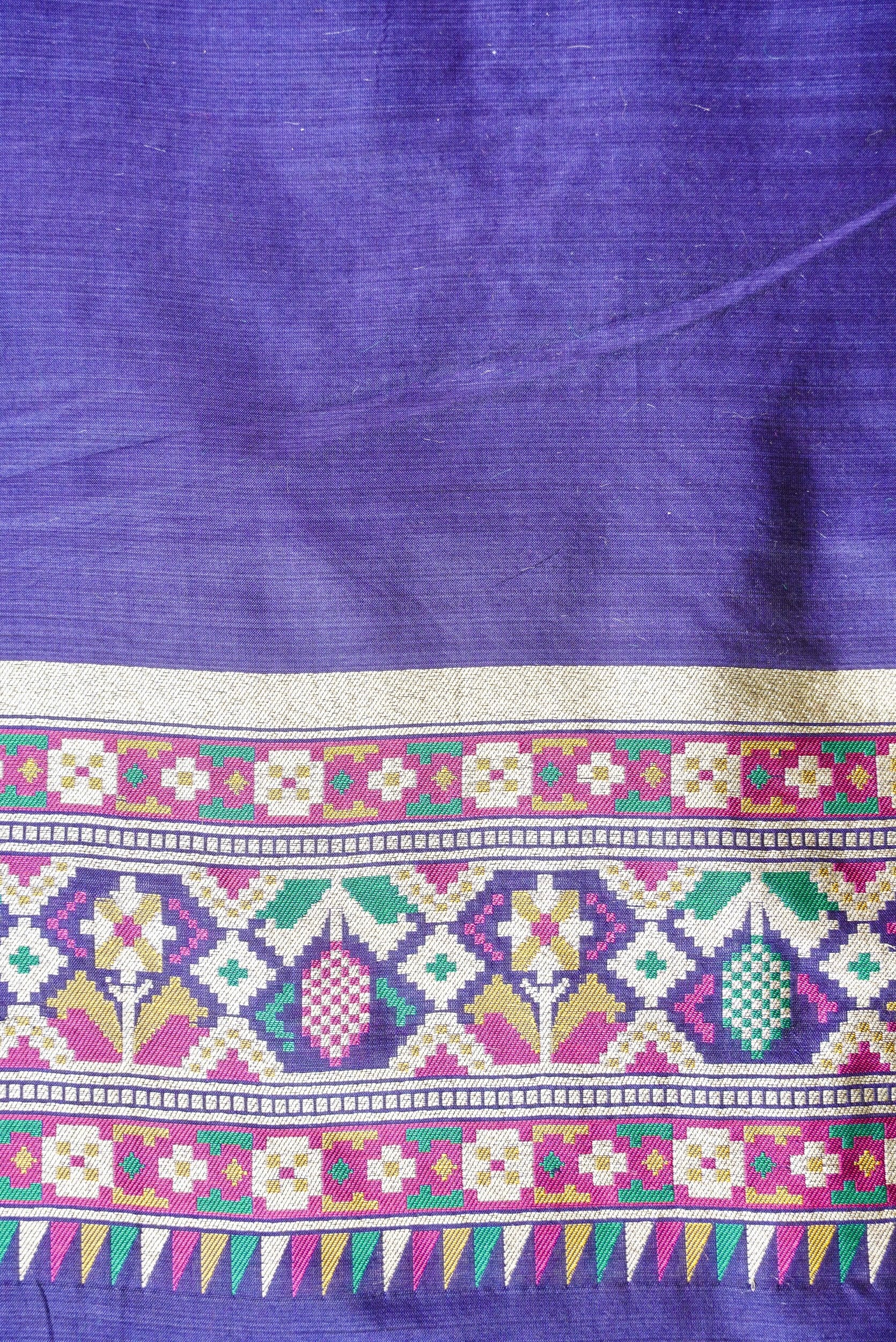 Handwoven Banarasi Katan Silk Patola Shikargah Saree