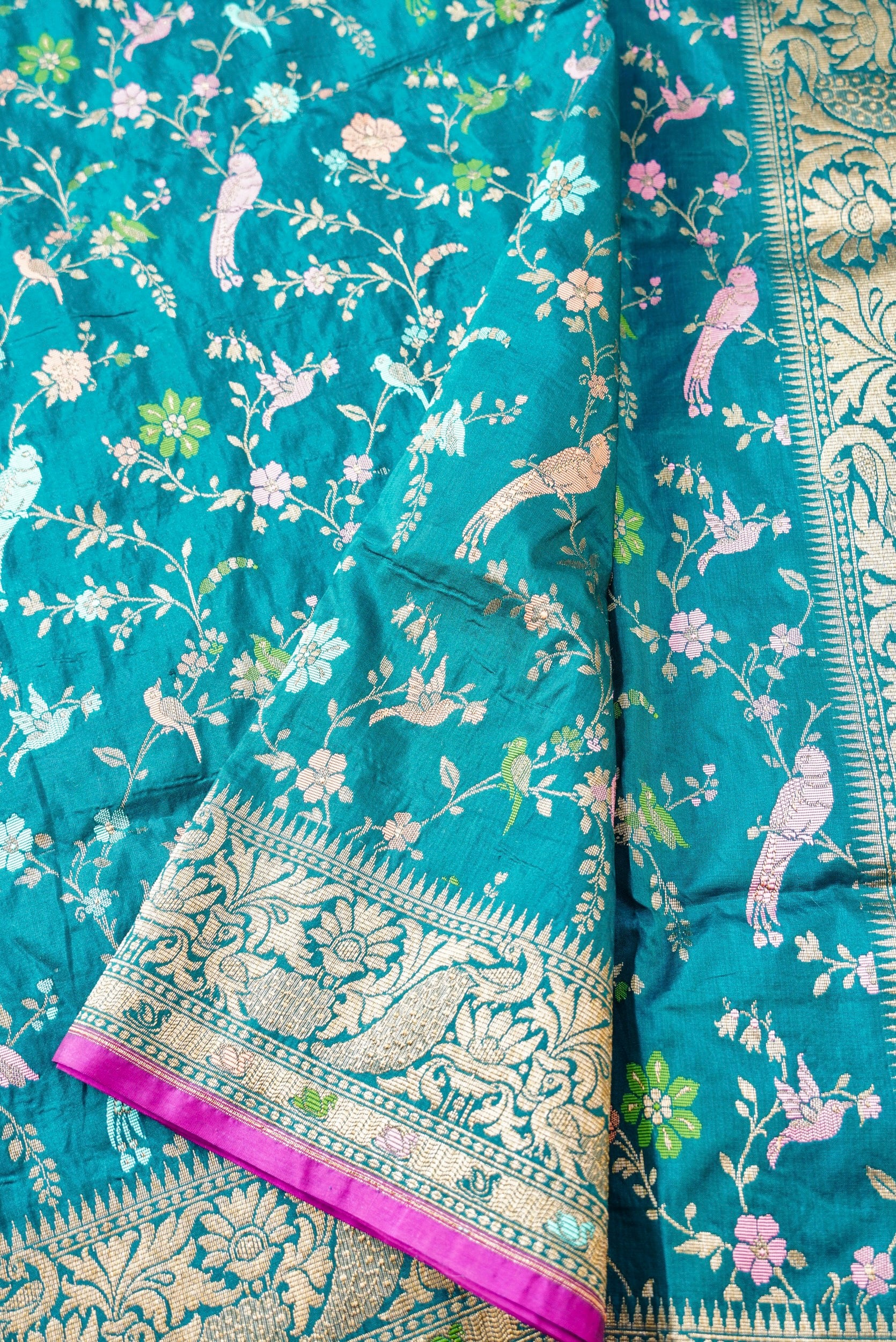 Handwoven Katan Silk Banarasi Shikargah Saree