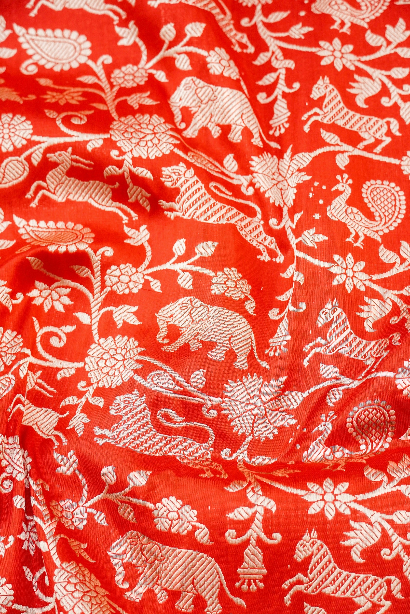Handwoven Katan Silk Banarasi Shikargah Saree